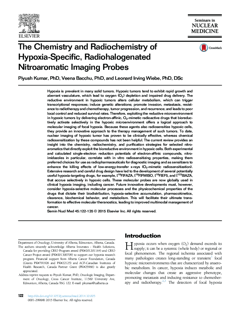 The Chemistry and Radiochemistry of Hypoxia-Specific, Radiohalogenated Nitroaromatic Imaging Probes 