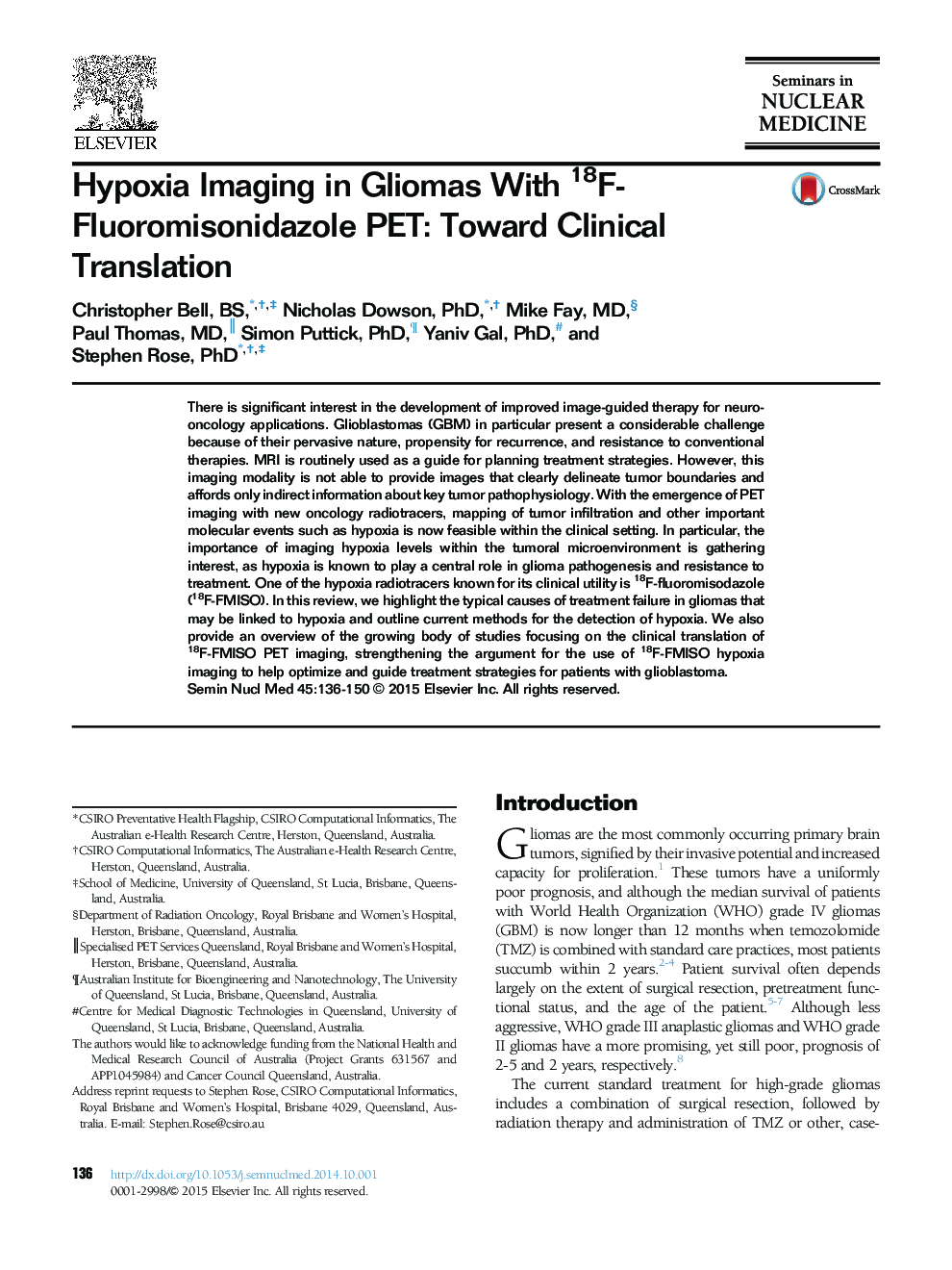 Hypoxia Imaging in Gliomas With 18F-Fluoromisonidazole PET: Toward Clinical Translation 