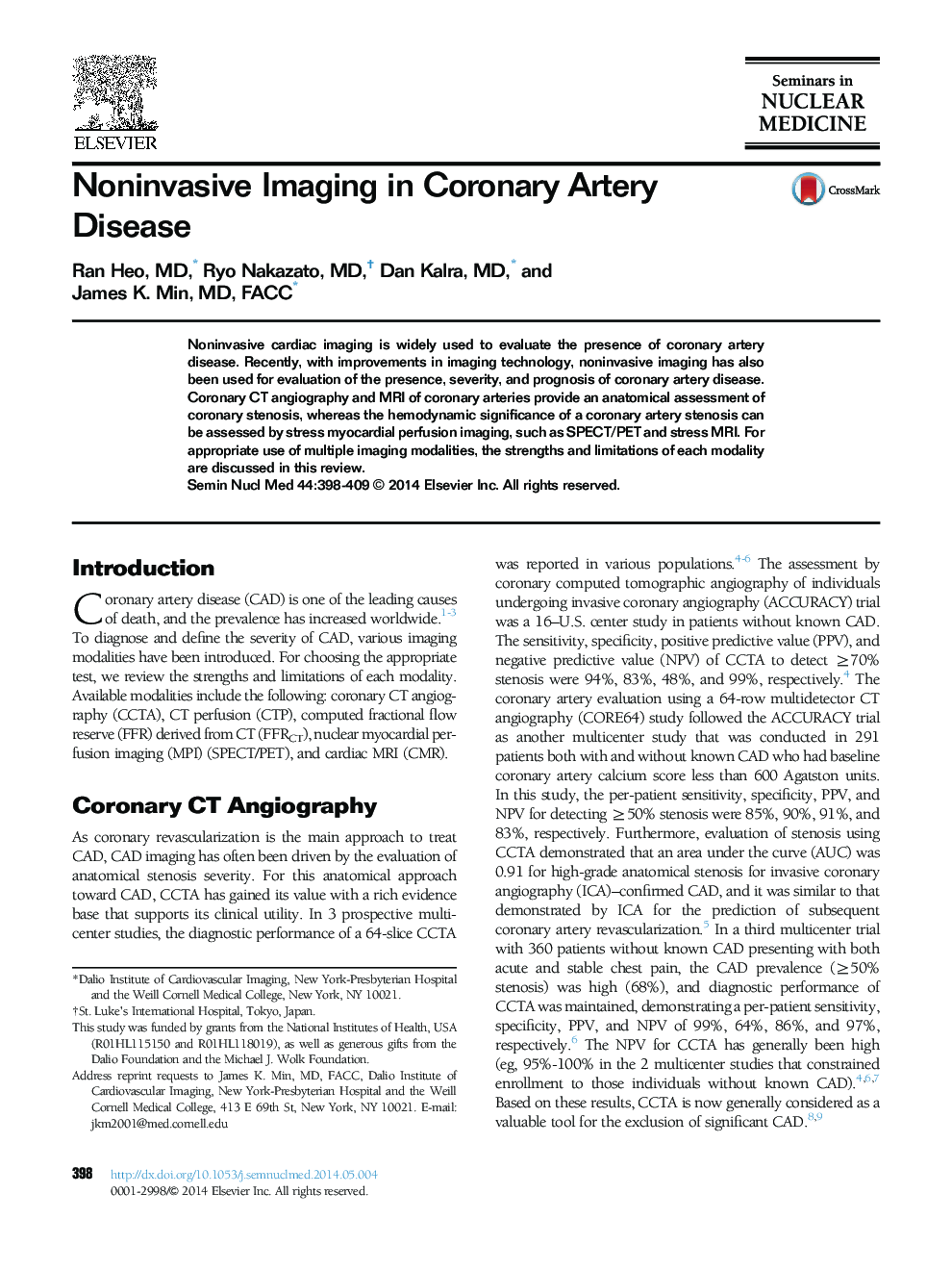 Noninvasive Imaging in Coronary Artery Disease 