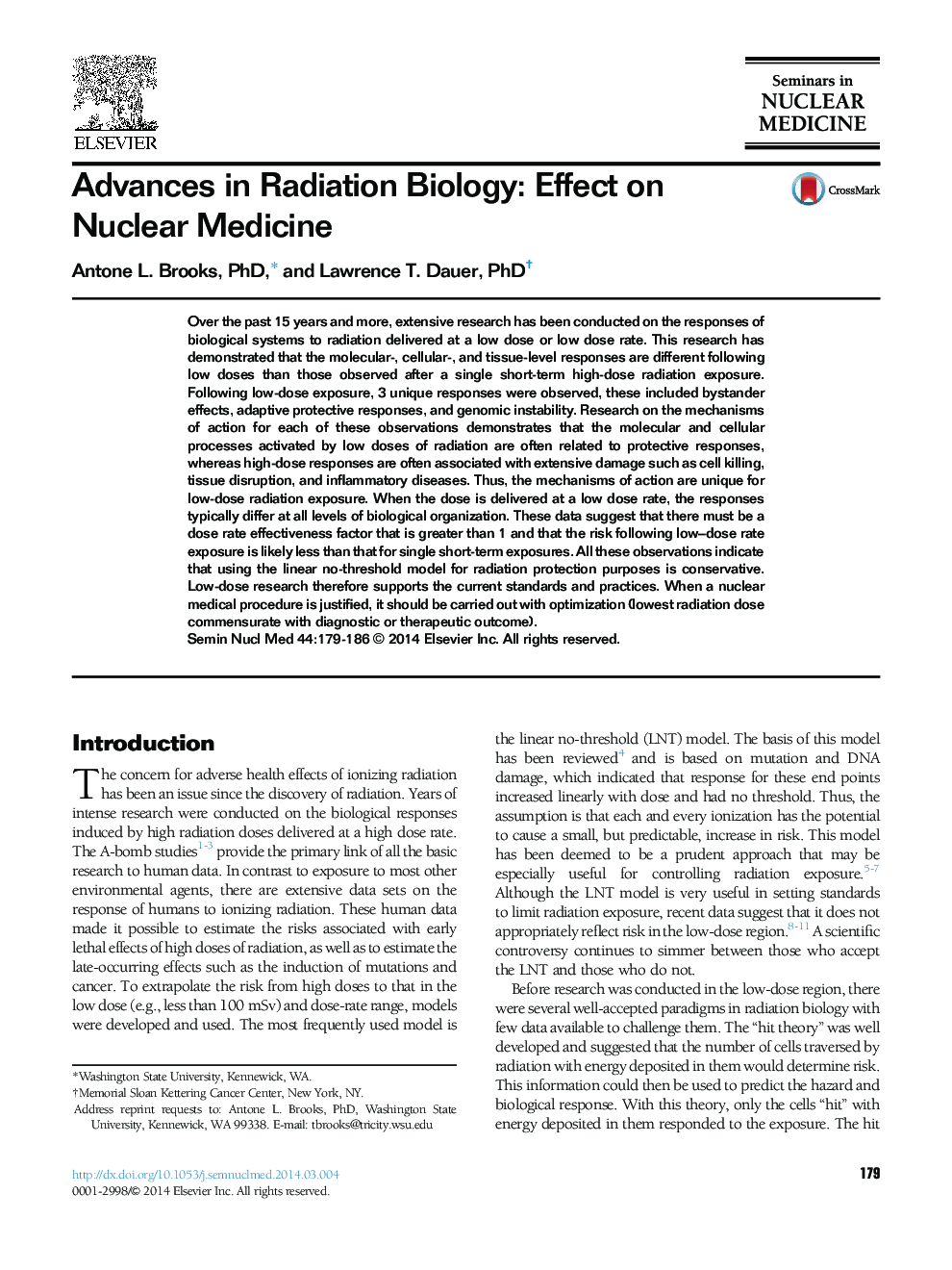 Advances in Radiation Biology: Effect on Nuclear Medicine