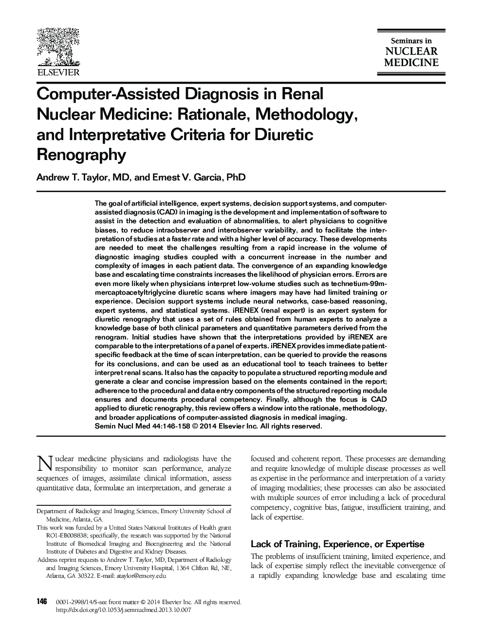 Computer-Assisted Diagnosis in Renal Nuclear Medicine: Rationale, Methodology, and Interpretative Criteria for Diuretic Renography 