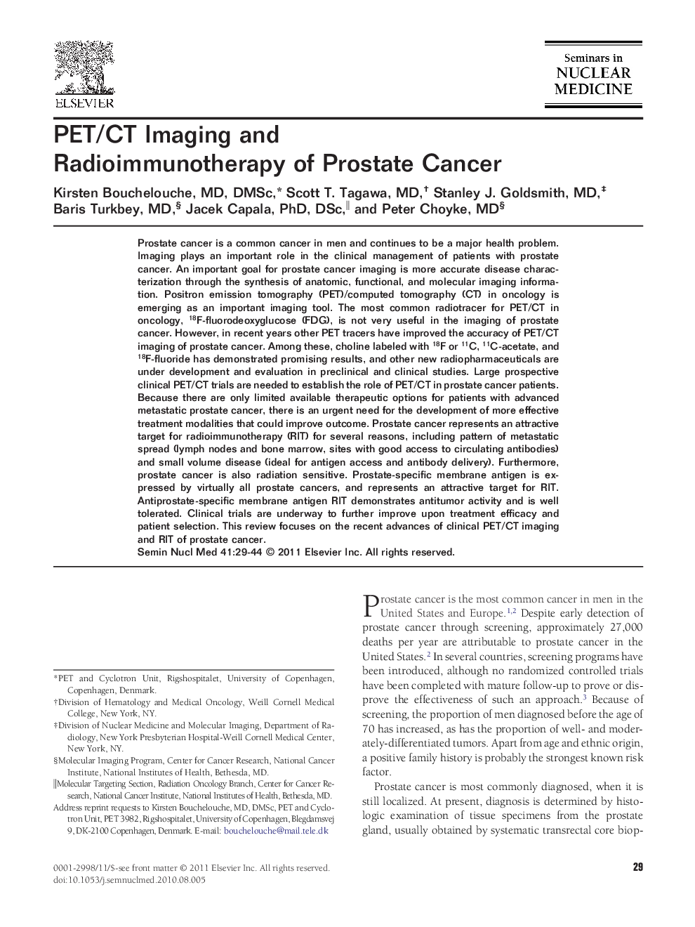 PET/CT Imaging and Radioimmunotherapy of Prostate Cancer