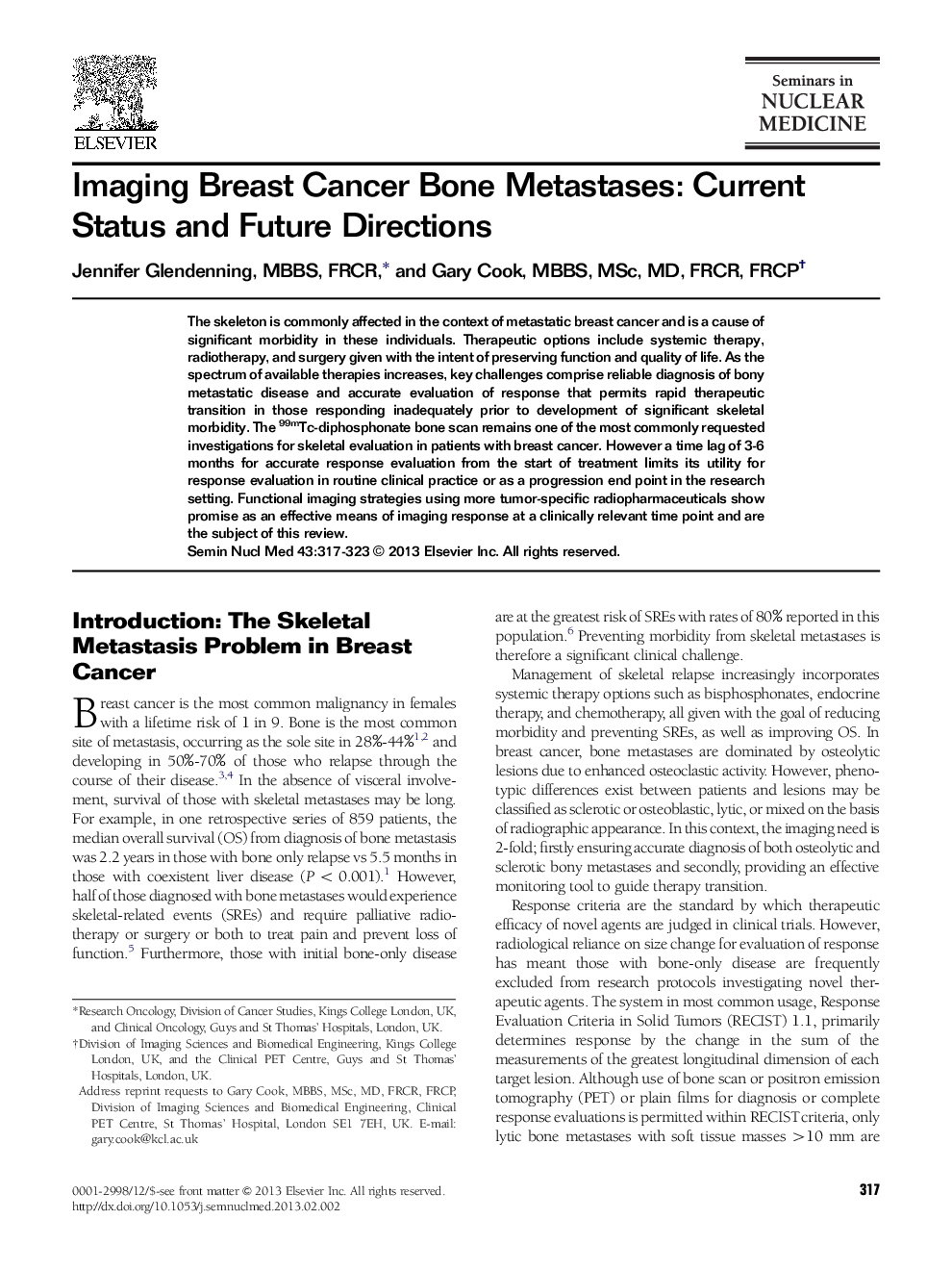 Imaging Breast Cancer Bone Metastases: Current Status and Future Directions