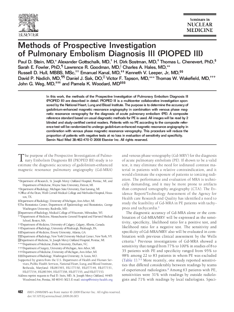 Methods of Prospective Investigation of Pulmonary Embolism Diagnosis III (PIOPED III) 