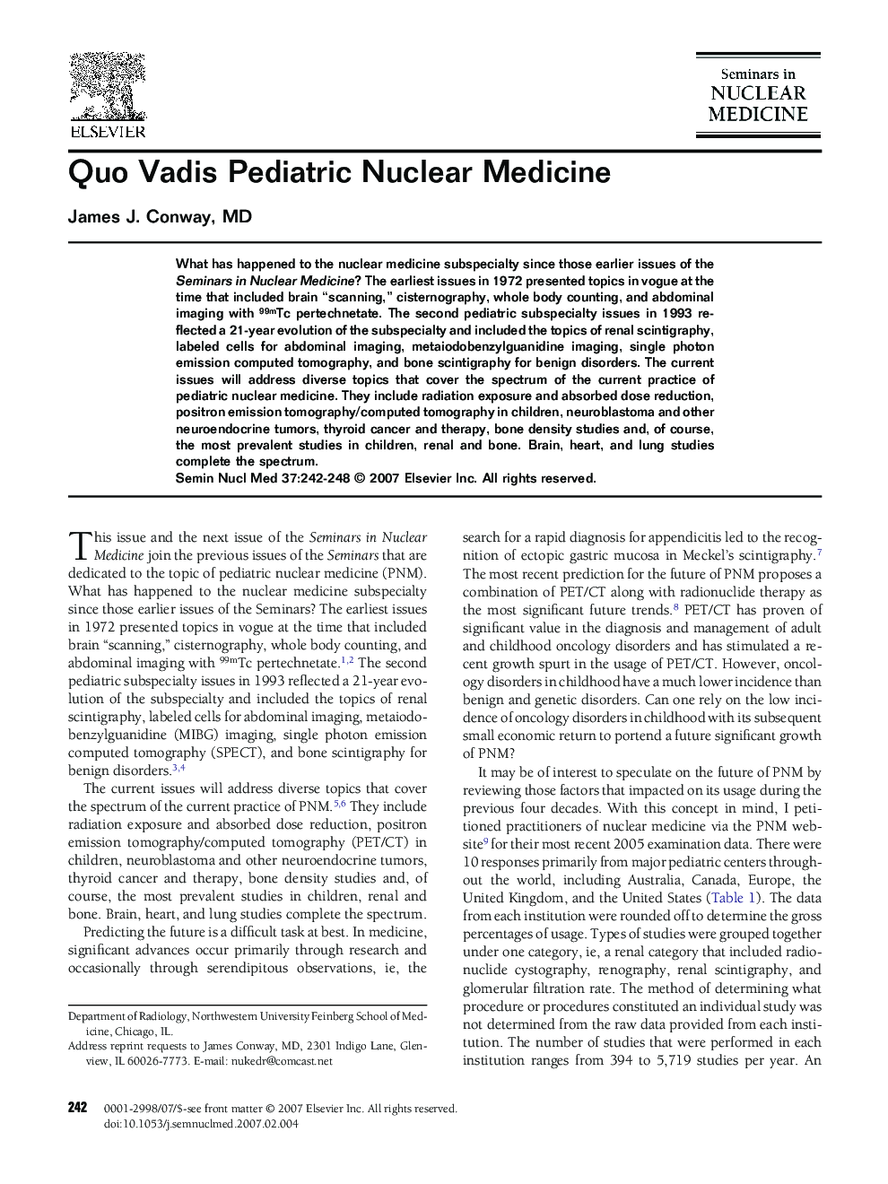 Quo Vadis Pediatric Nuclear Medicine