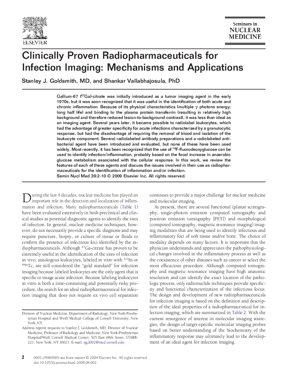 Clinically Proven Radiopharmaceuticals for Infection Imaging: Mechanisms and Applications