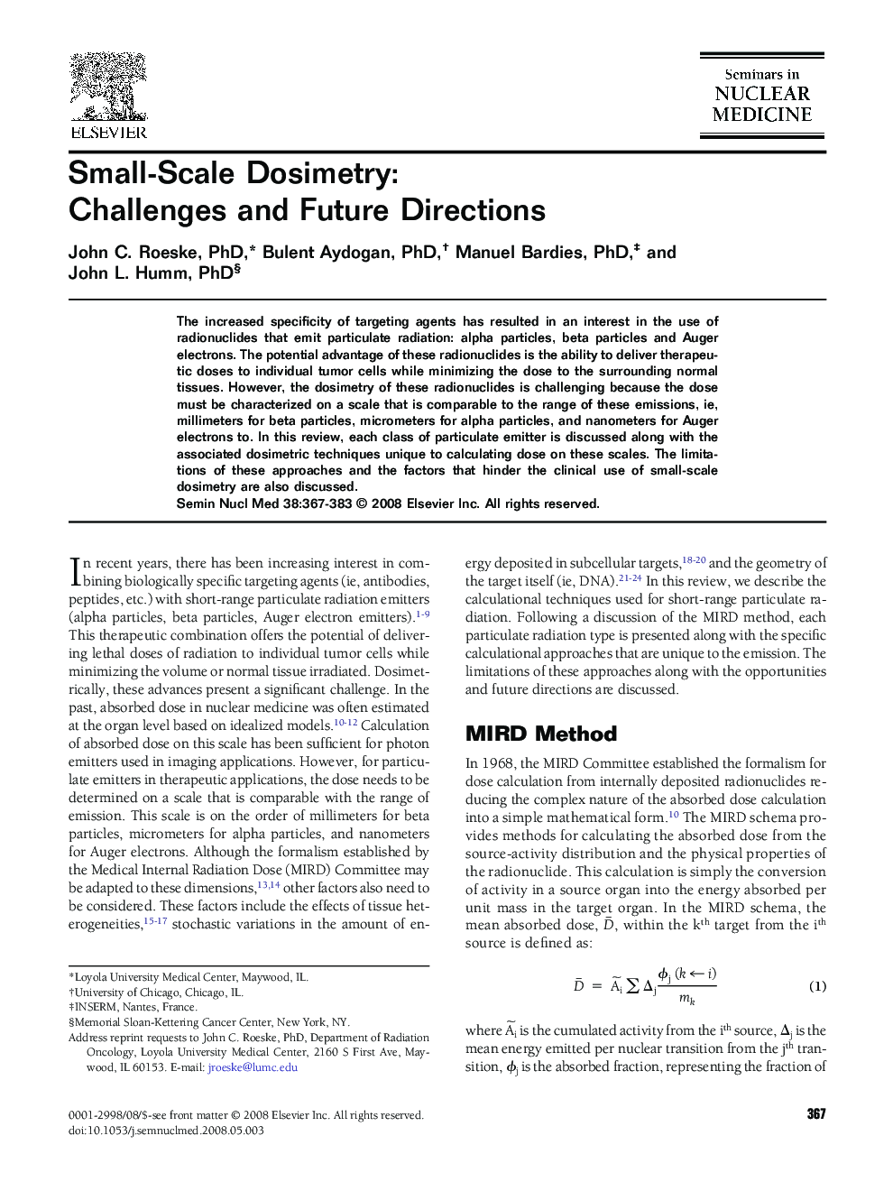 Small-Scale Dosimetry: Challenges and Future Directions