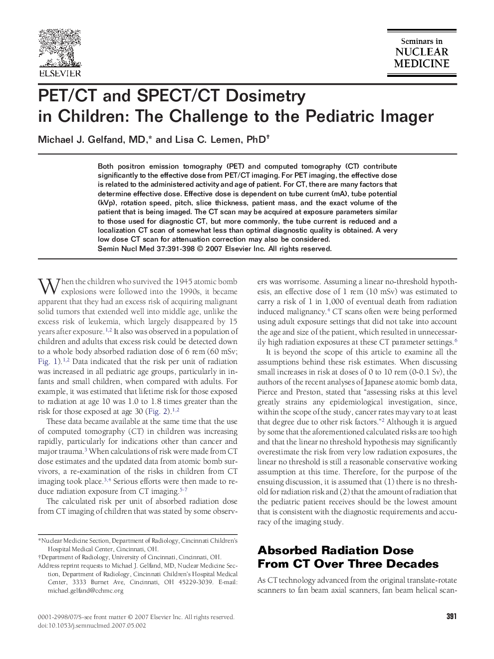 PET/CT and SPECT/CT Dosimetry in Children: The Challenge to the Pediatric Imager