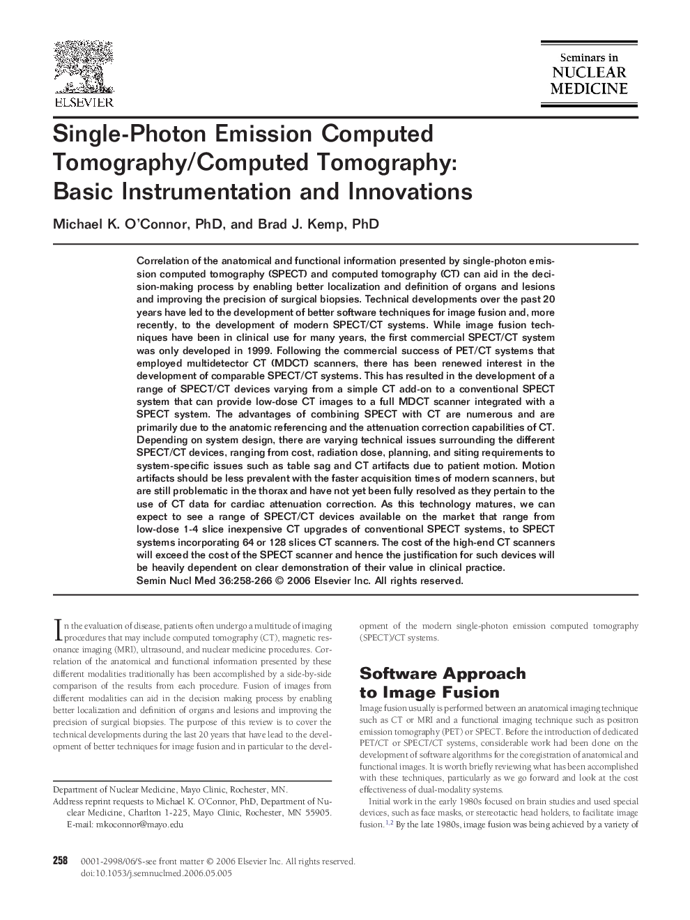 Single-Photon Emission Computed Tomography/Computed Tomography: Basic Instrumentation and Innovations