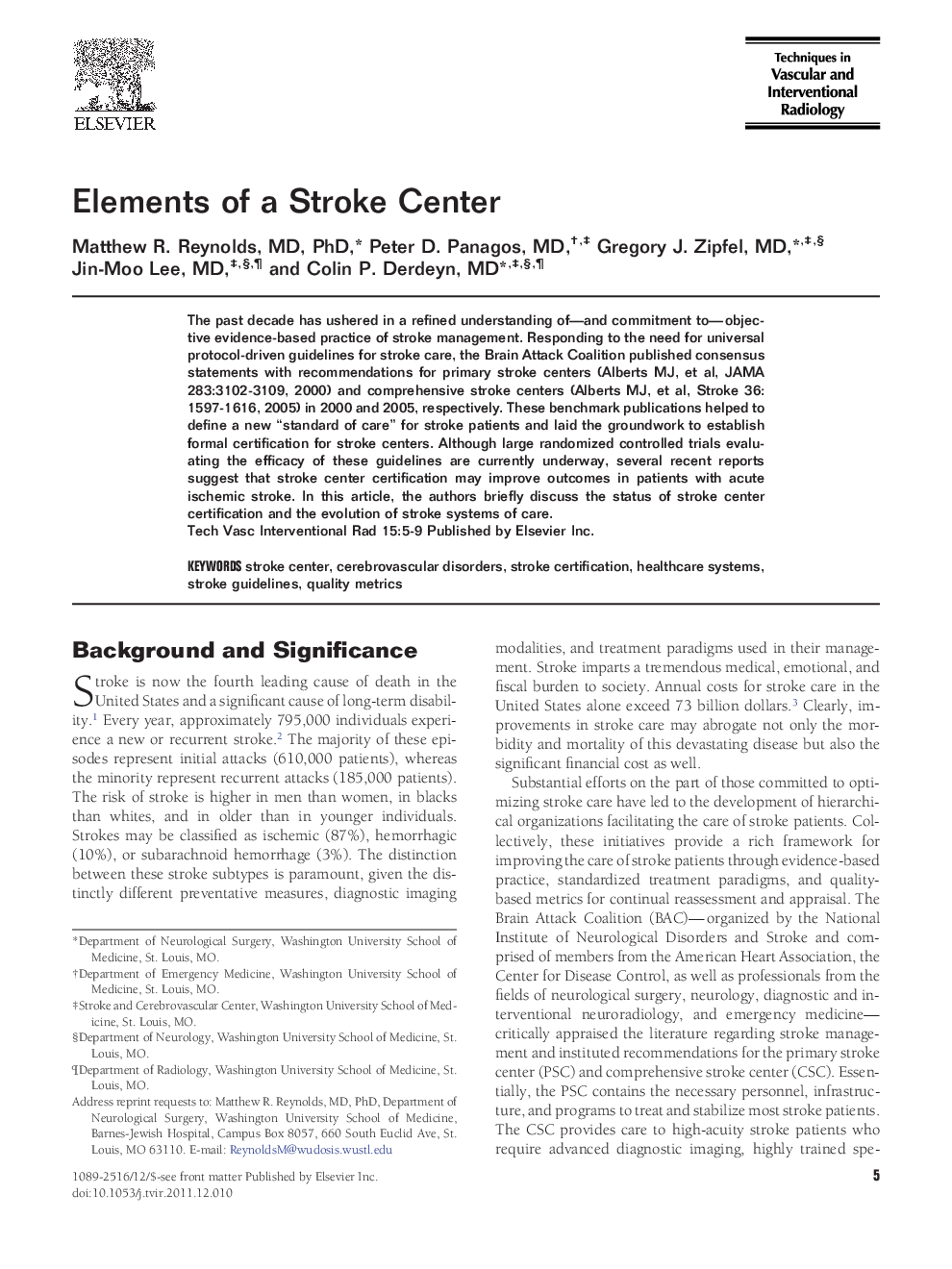 Elements of a Stroke Center