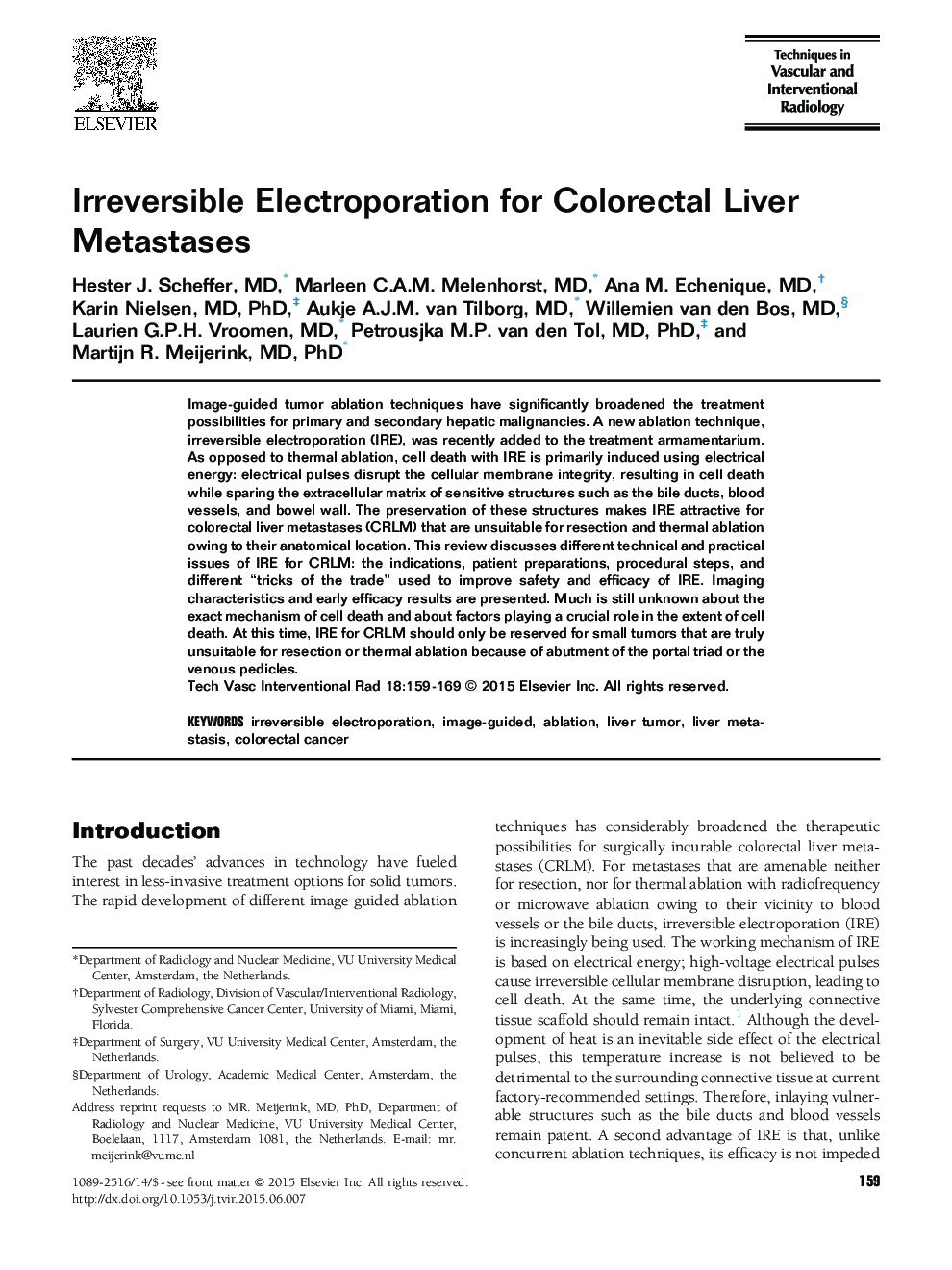 Irreversible Electroporation for Colorectal Liver Metastases