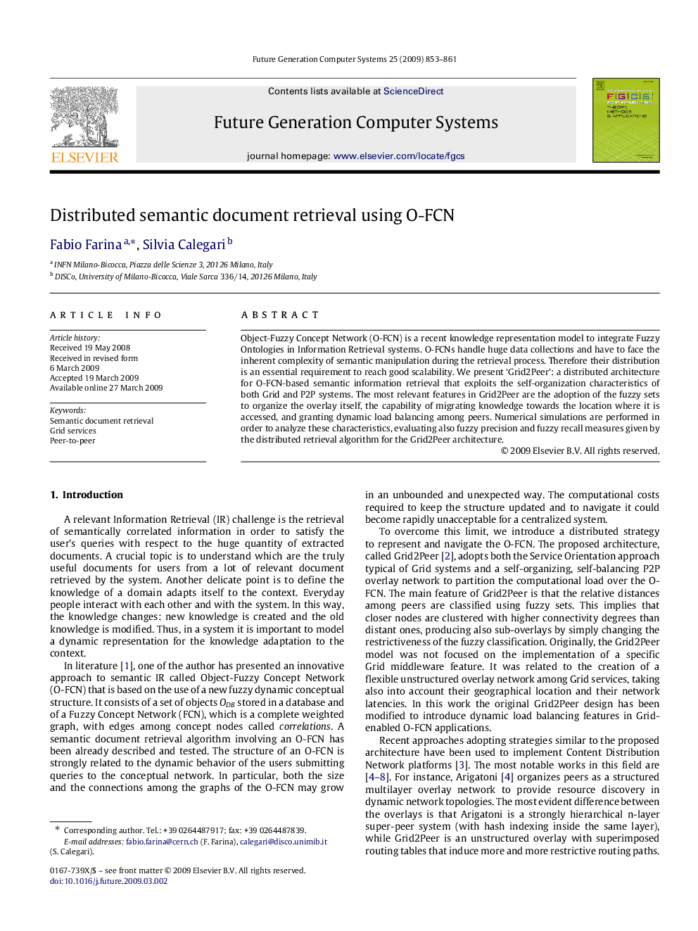 Distributed semantic document retrieval using O-FCN