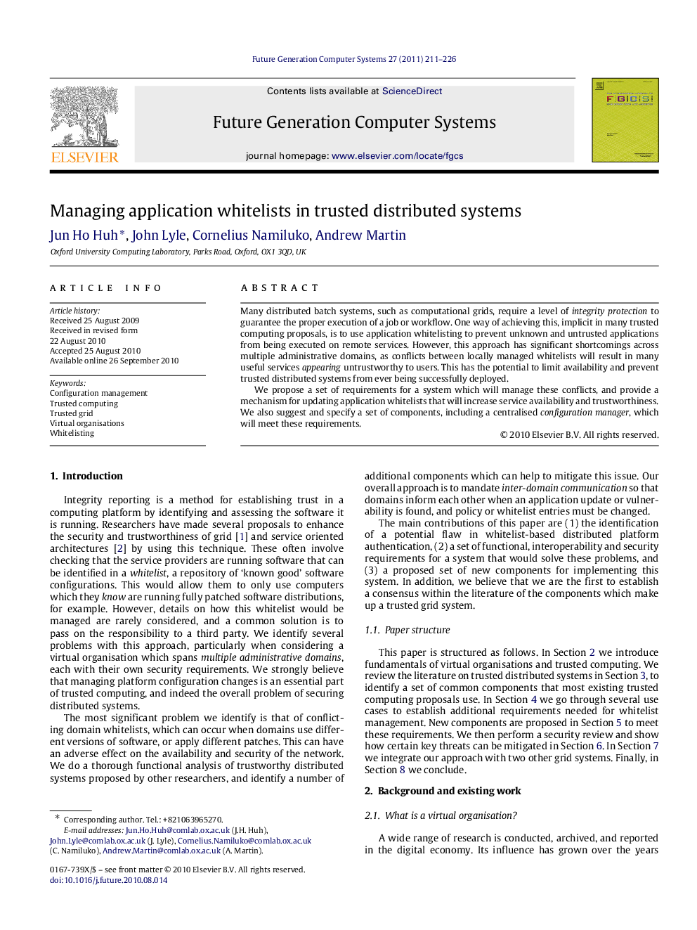 Managing application whitelists in trusted distributed systems