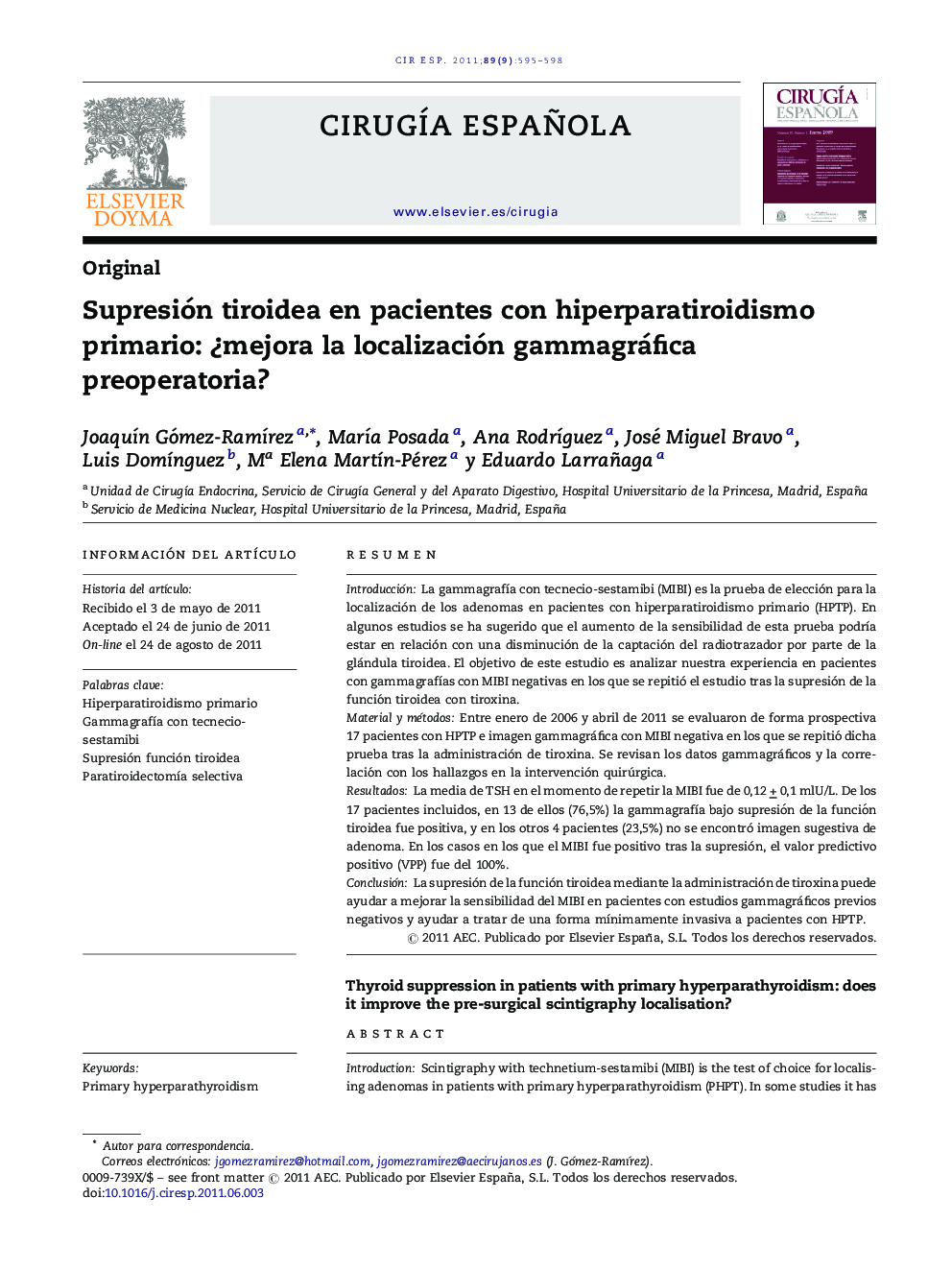 Supresión tiroidea en pacientes con hiperparatiroidismo primario: Â¿mejora la localización gammagráfica preoperatoria?