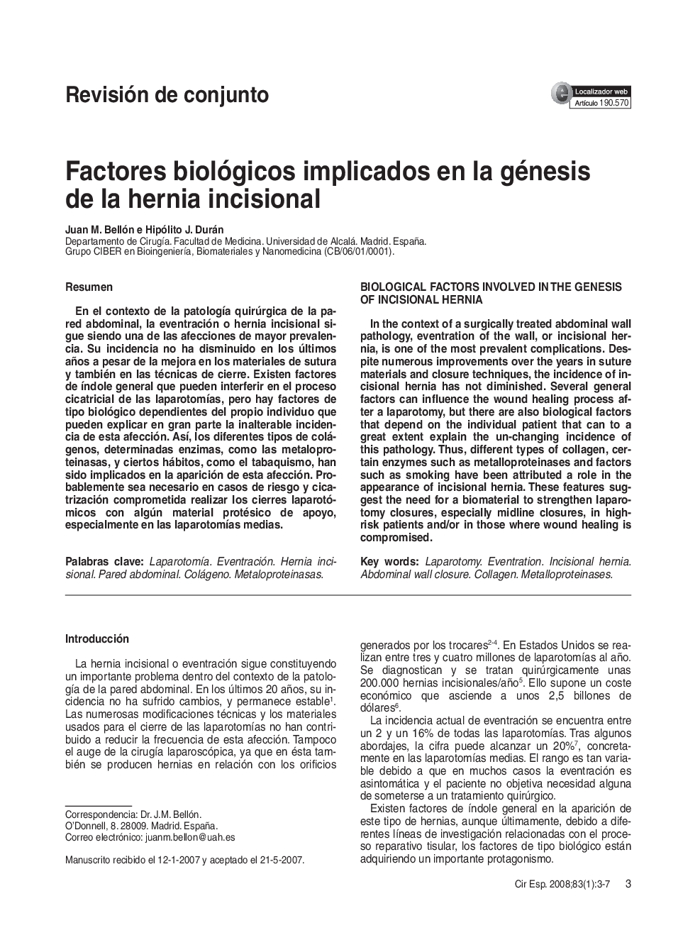 Factores biológicos implicados en la génesis de la hernia incisional