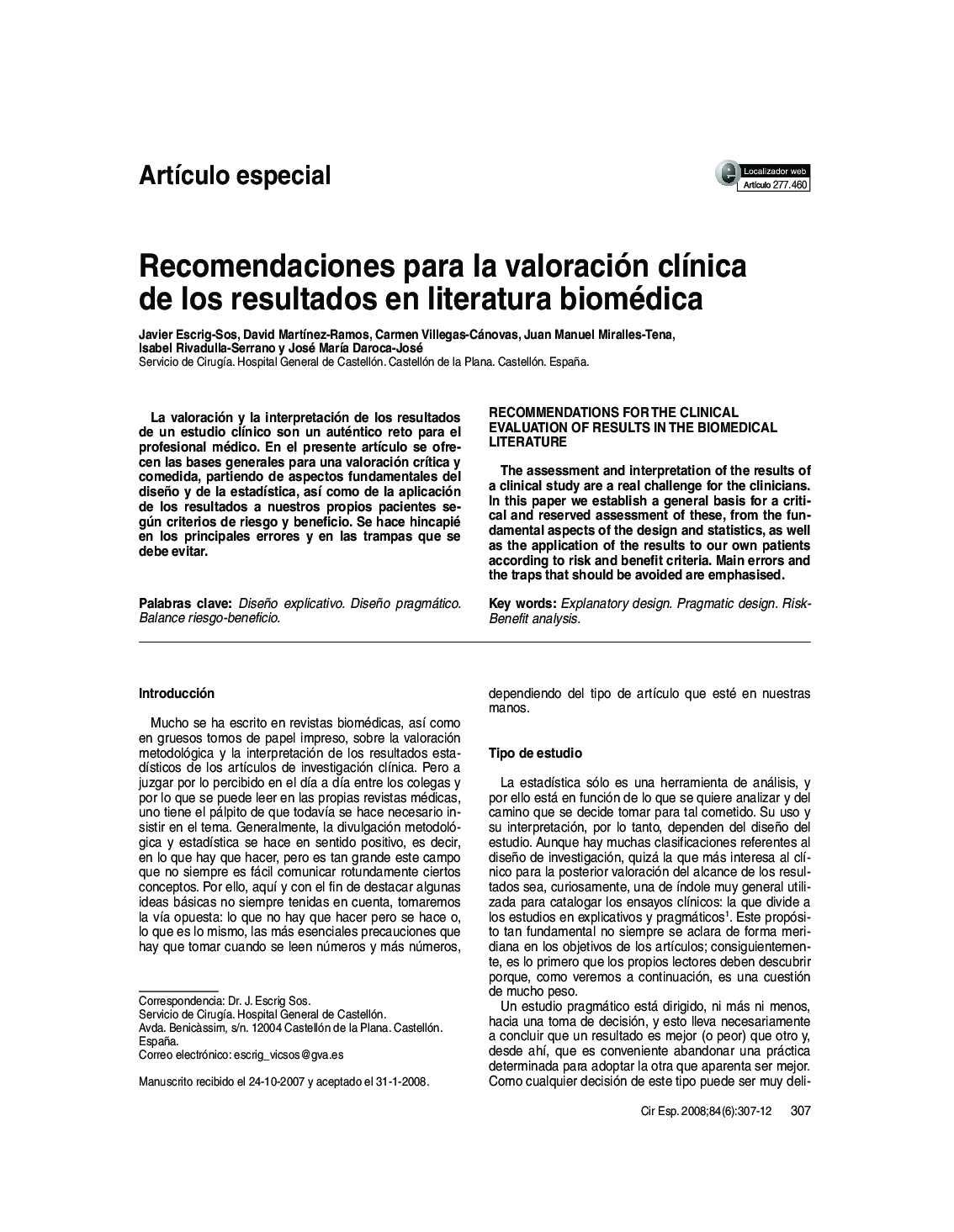 Recomendaciones para la valoración clÃ­nica de los resultados en literatura biomédica