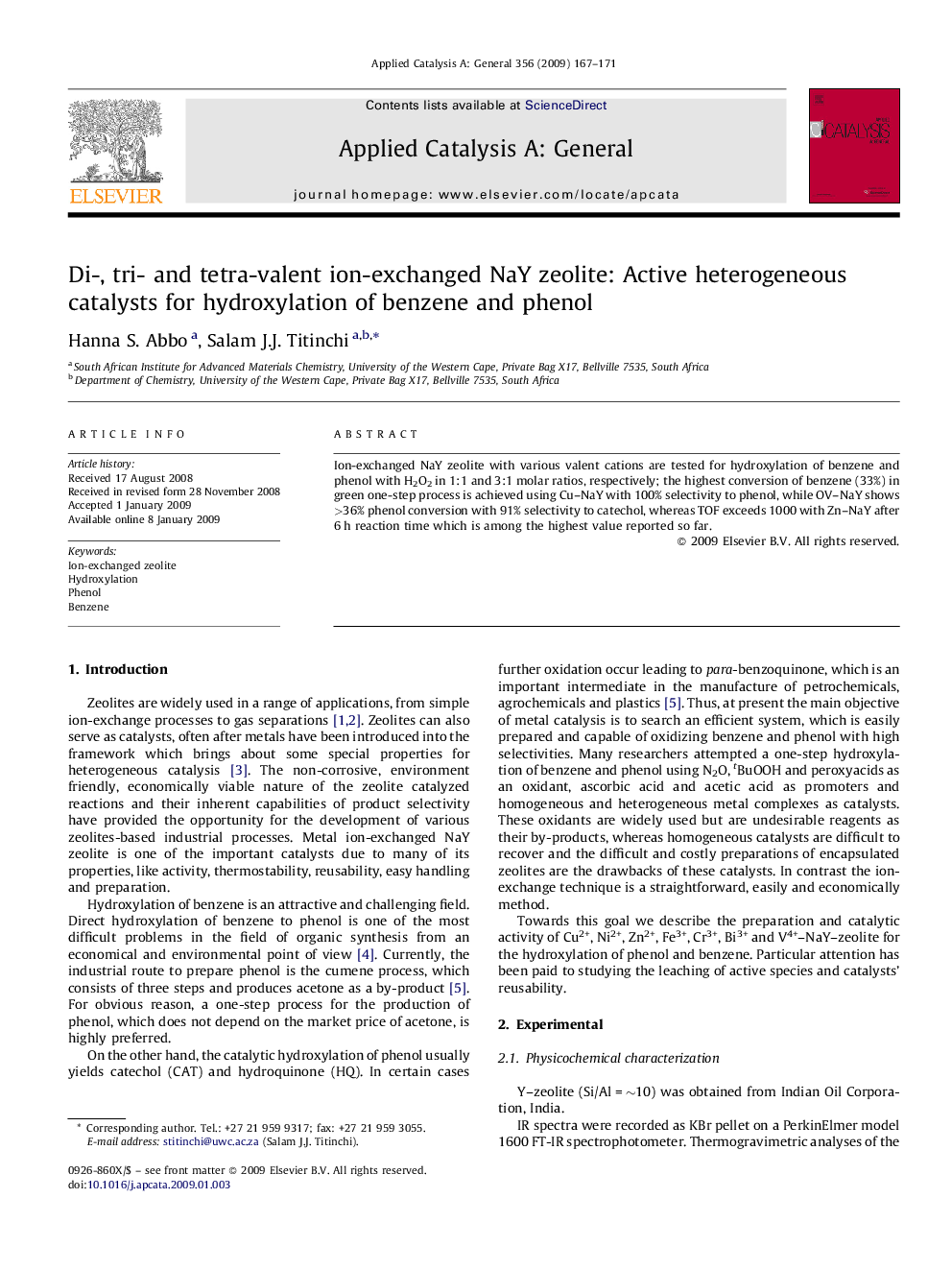 Di-, tri- and tetra-valent ion-exchanged NaY zeolite: Active heterogeneous catalysts for hydroxylation of benzene and phenol