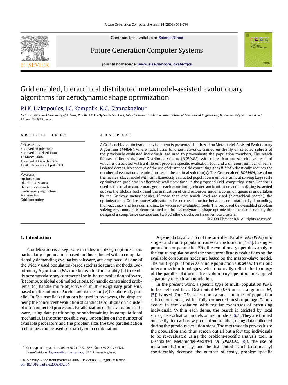 Grid enabled, hierarchical distributed metamodel-assisted evolutionary algorithms for aerodynamic shape optimization