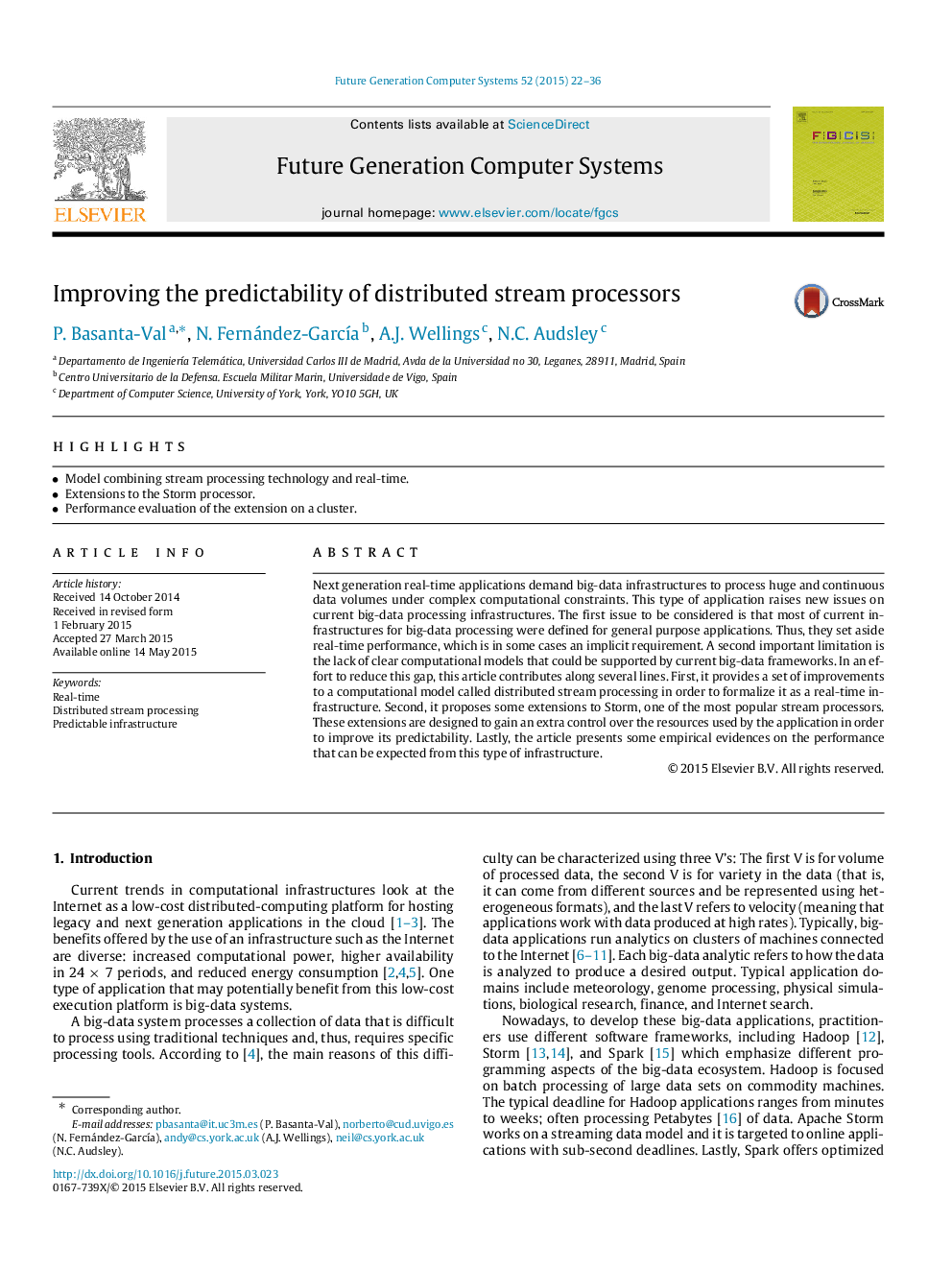 Improving the predictability of distributed stream processors