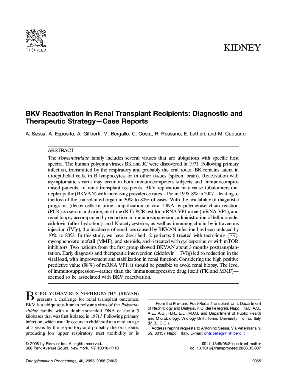 BKV Reactivation in Renal Transplant Recipients: Diagnostic and Therapeutic Strategy—Case Reports