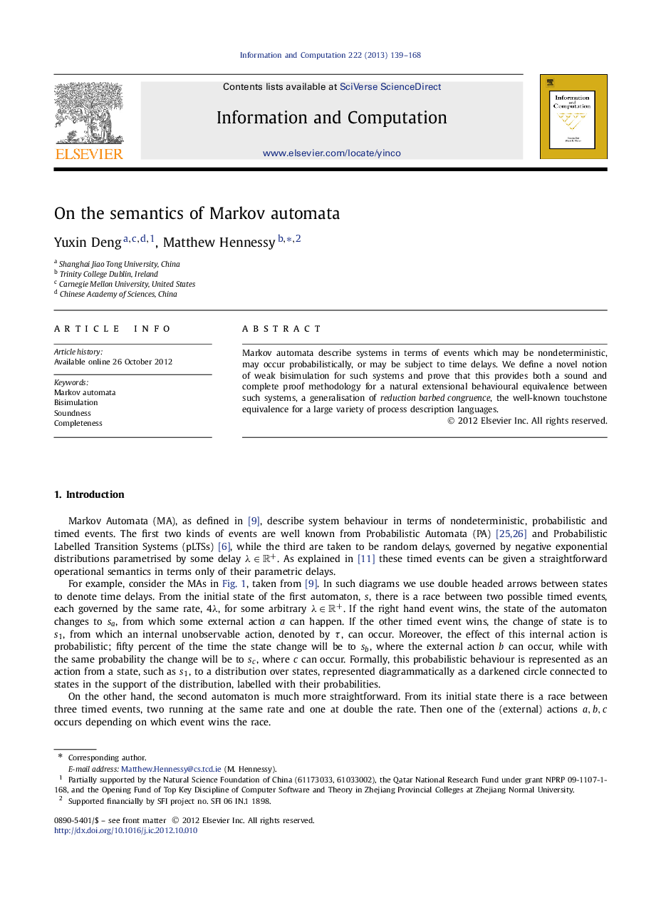 On the semantics of Markov automata