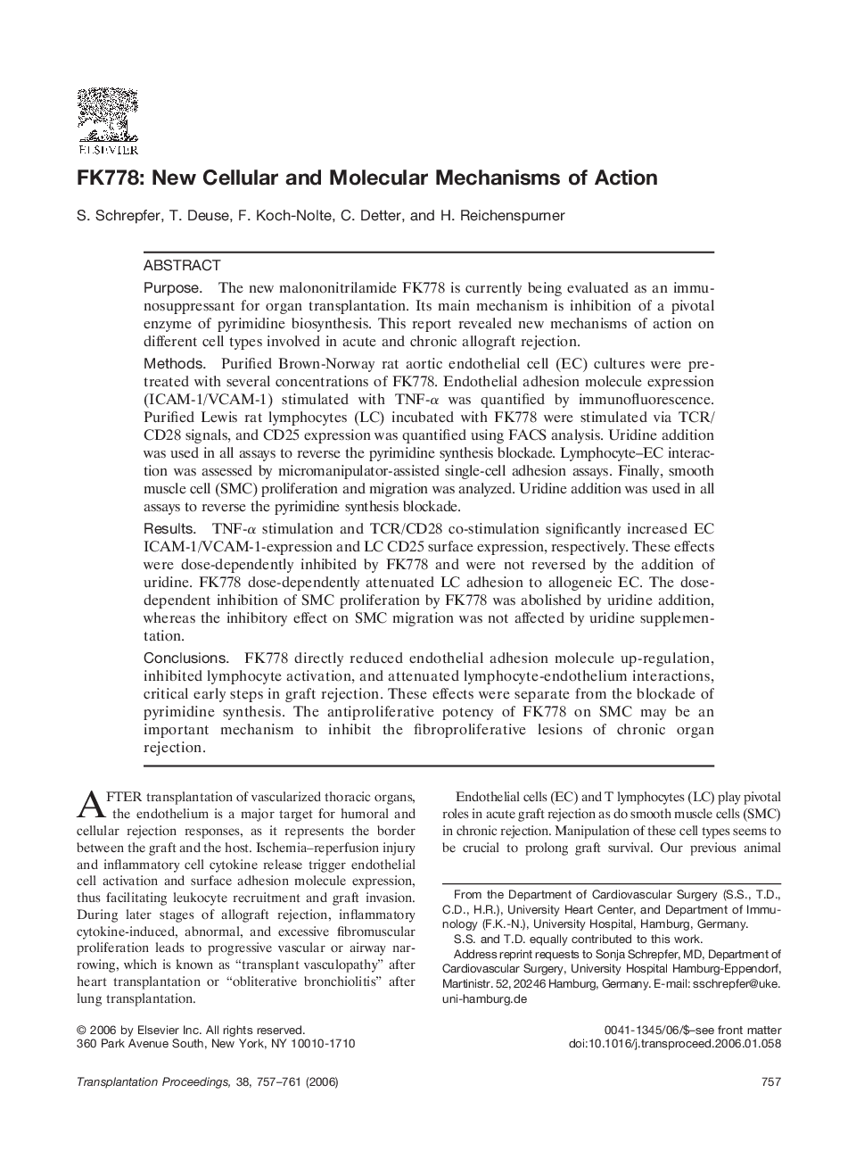 FK778: New Cellular and Molecular Mechanisms of Action