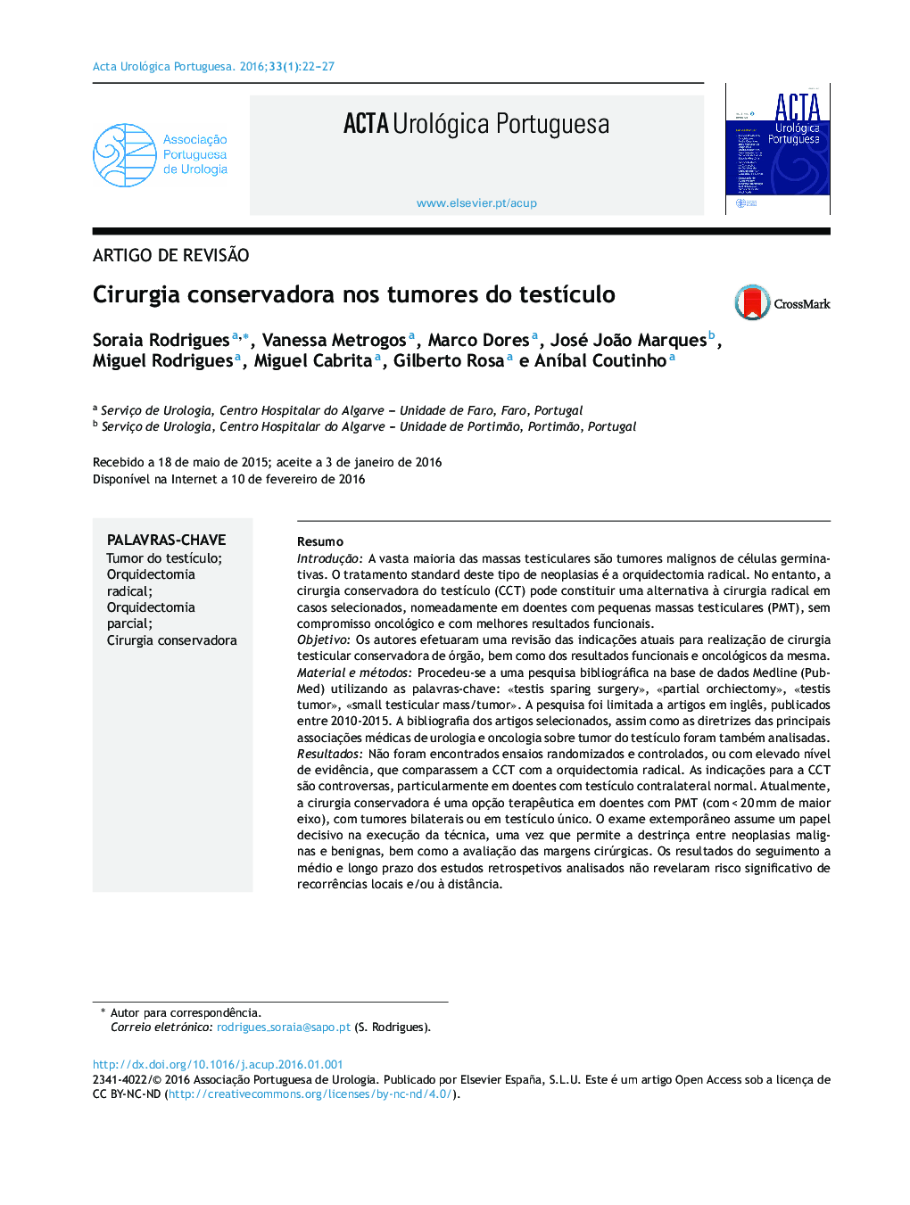 Cirurgia conservadora nos tumores do testículo