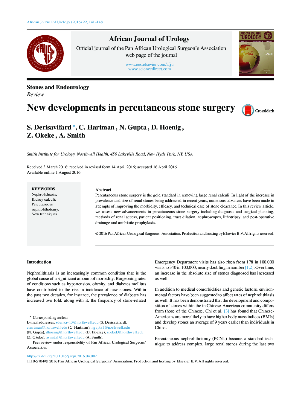 New developments in percutaneous stone surgery 