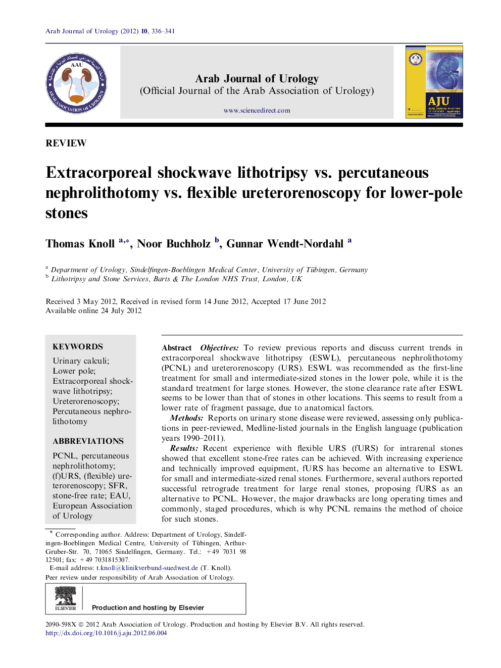 Extracorporeal shockwave lithotripsy vs. percutaneous nephrolithotomy vs. flexible ureterorenoscopy for lower-pole stones 