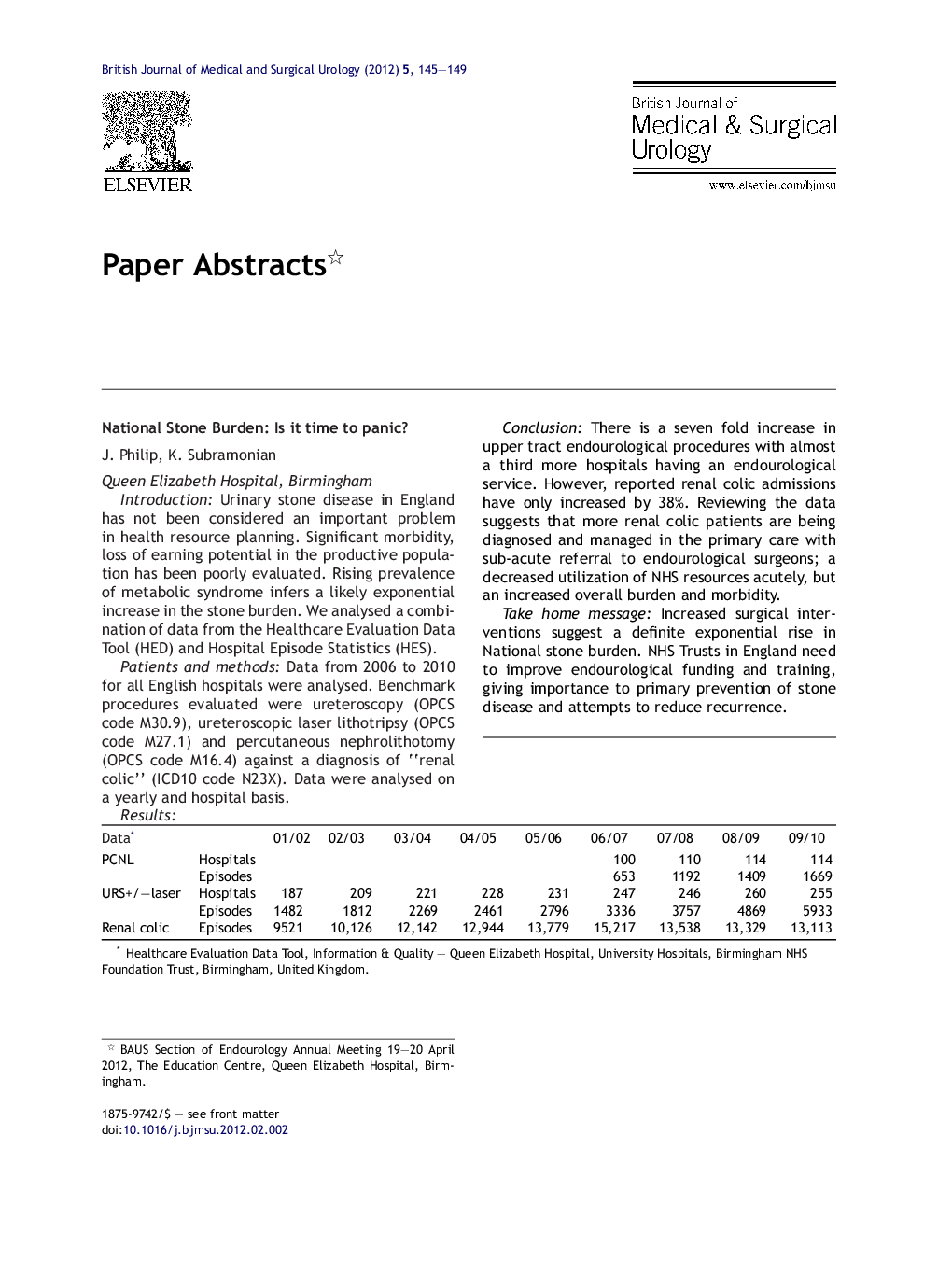 عکس صفحه اول مقاله: Paper Abstracts Paper Abstracts