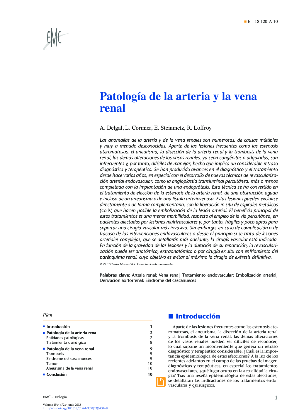 PatologÃ­a de la arteria y la vena renal