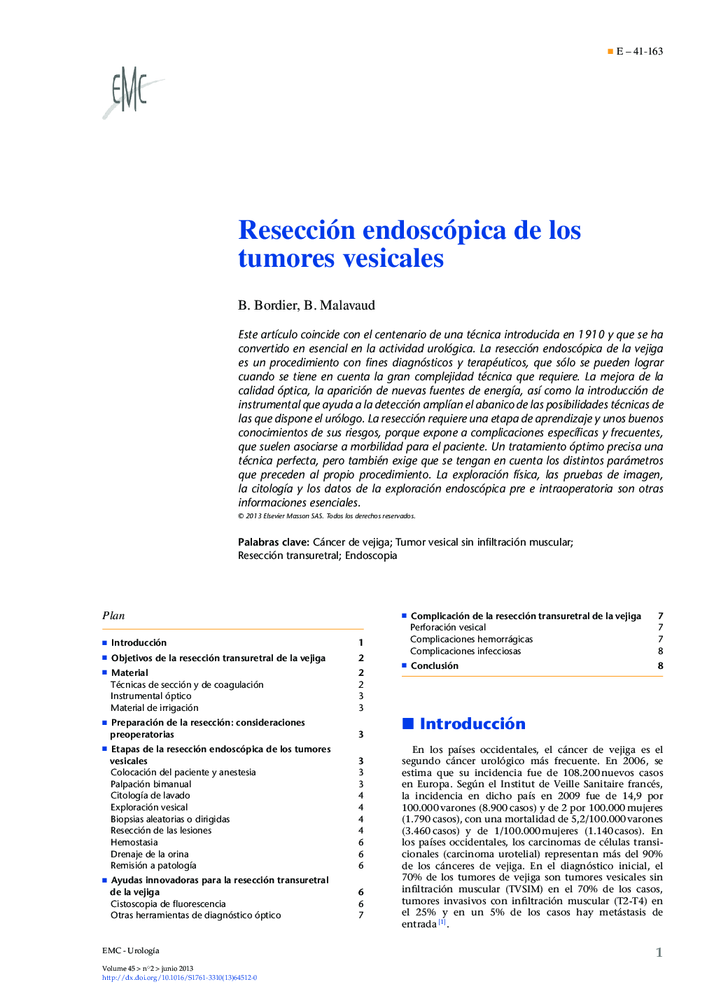 Resección endoscópica de los tumores vesicales