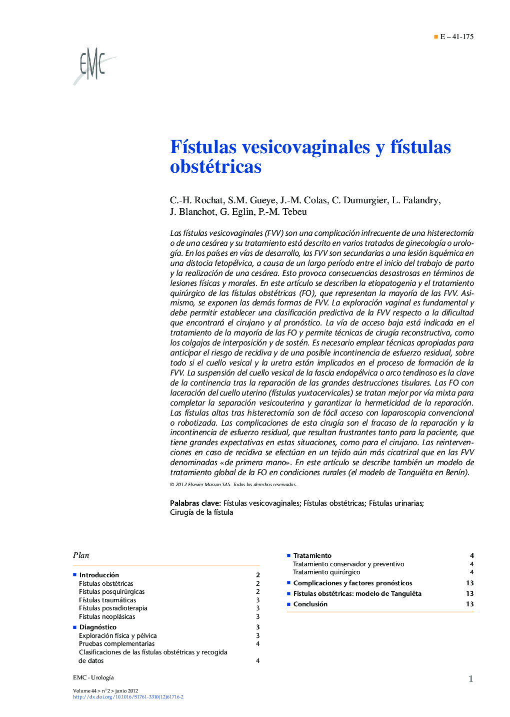 FÃ­stulas vesicovaginales y fÃ­stulas obstétricas