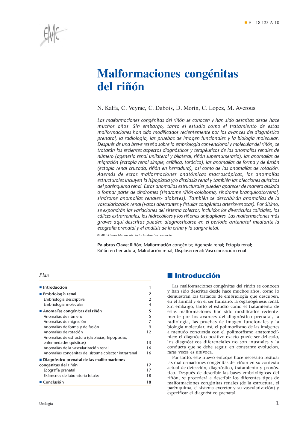 Malformaciones congénitas del riñón