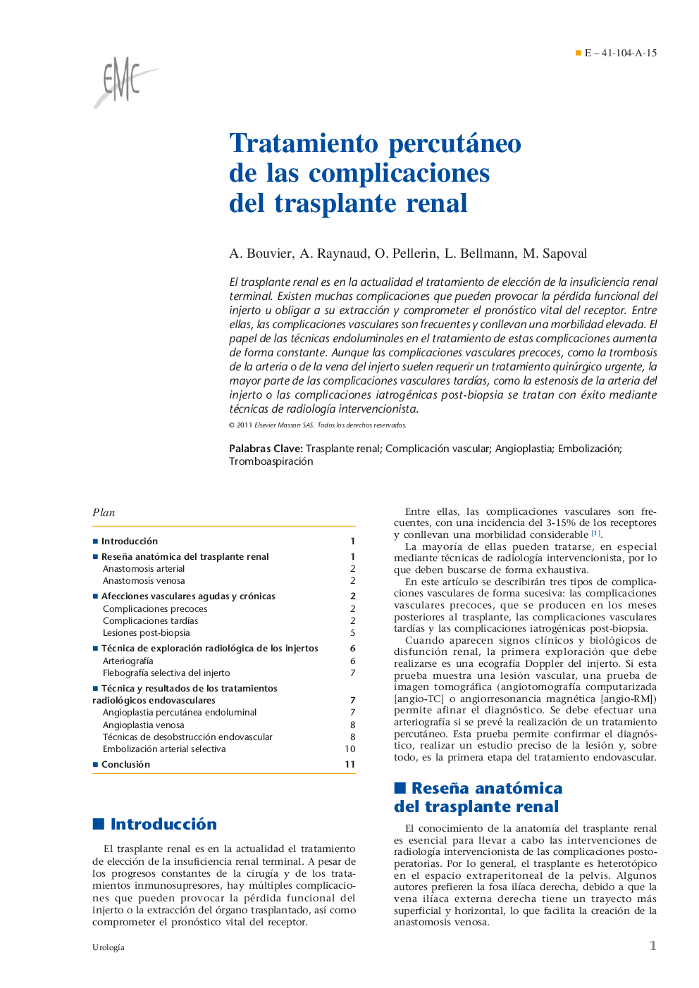 Tratamiento percutáneo de las complicaciones del trasplante renal