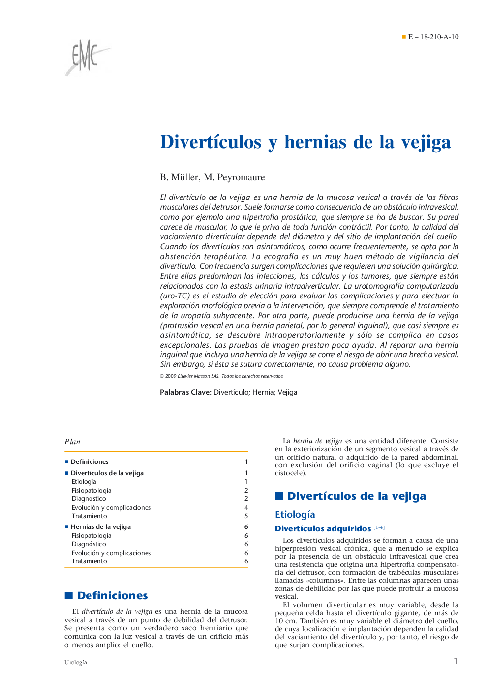 DivertÃ­culos y hernias de la vejiga