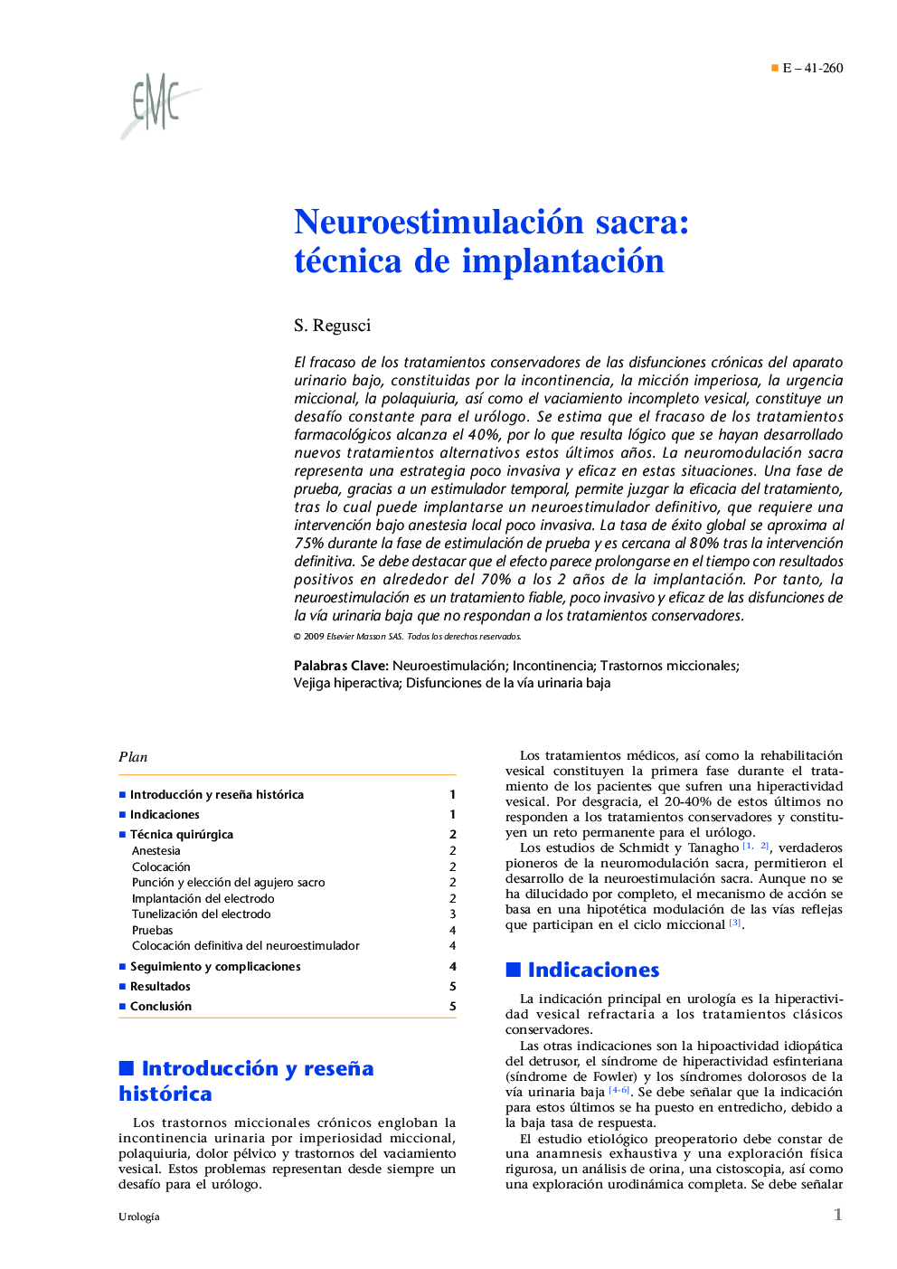 Neuroestimulación sacra: técnica de implantación