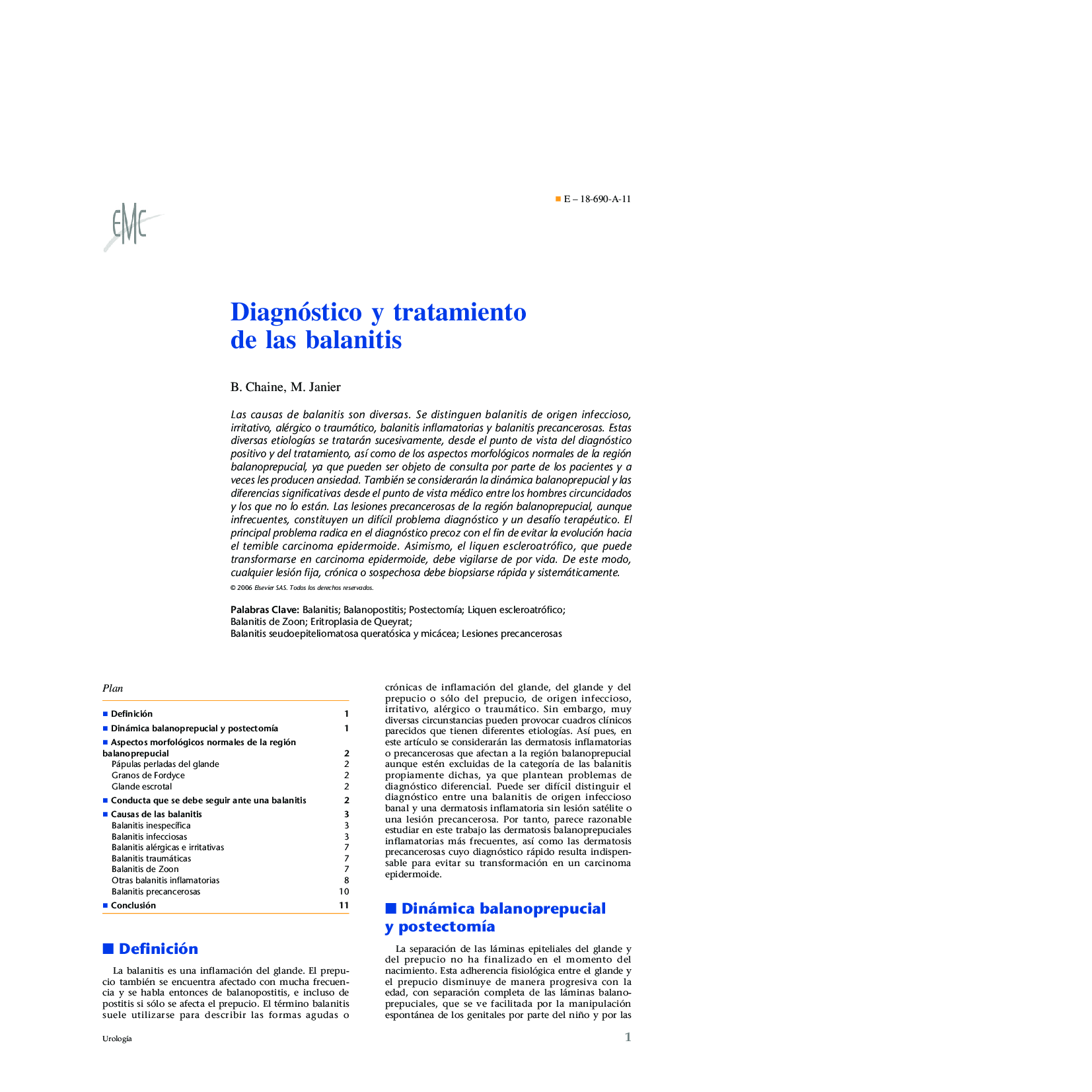 Diagnóstico y tratamiento de las balanitis