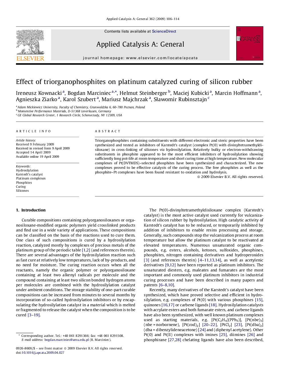 Effect of triorganophosphites on platinum catalyzed curing of silicon rubber