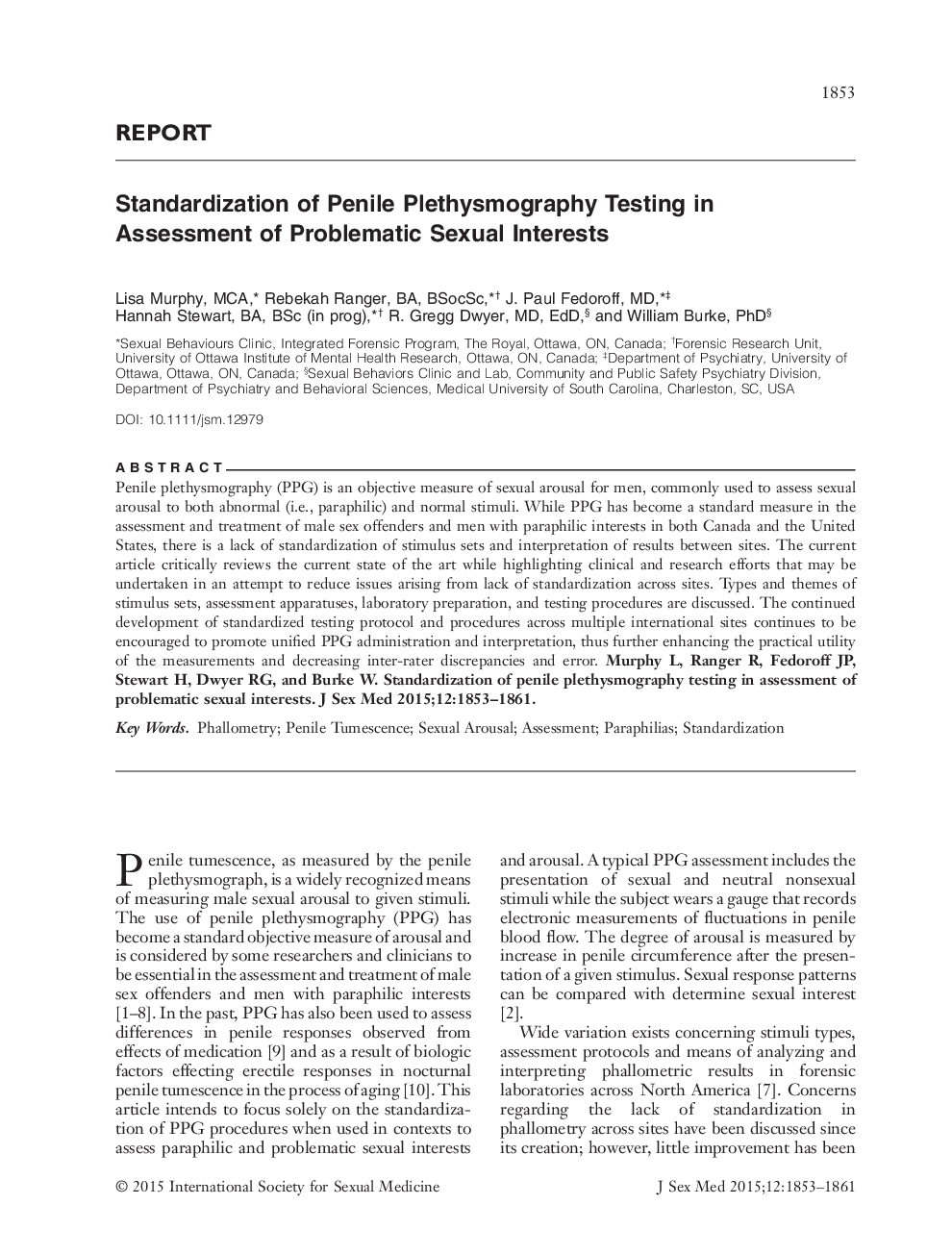 استاندارد سازی تست پلتسیموگرافی پانلی در ارزیابی مشکالت جنسیتی 