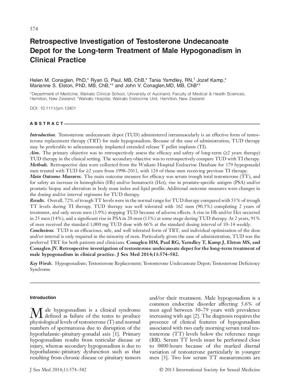 Retrospective Investigation of Testosterone Undecanoate Depot for the Long‐term Treatment of Male Hypogonadism in Clinical Practice