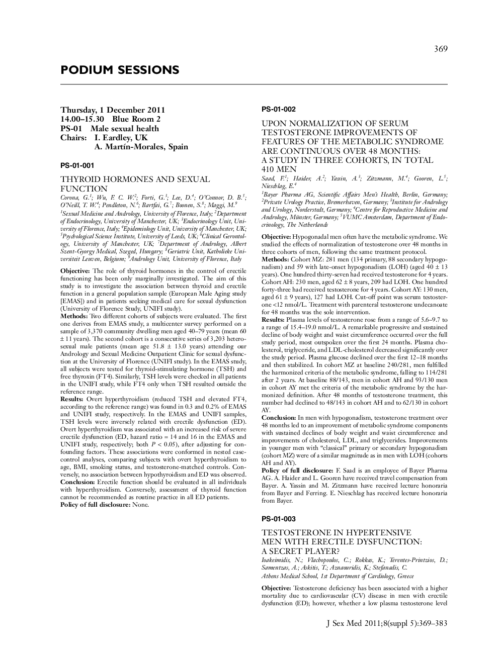 HIGHLIGHTED POSTER SESSIONS