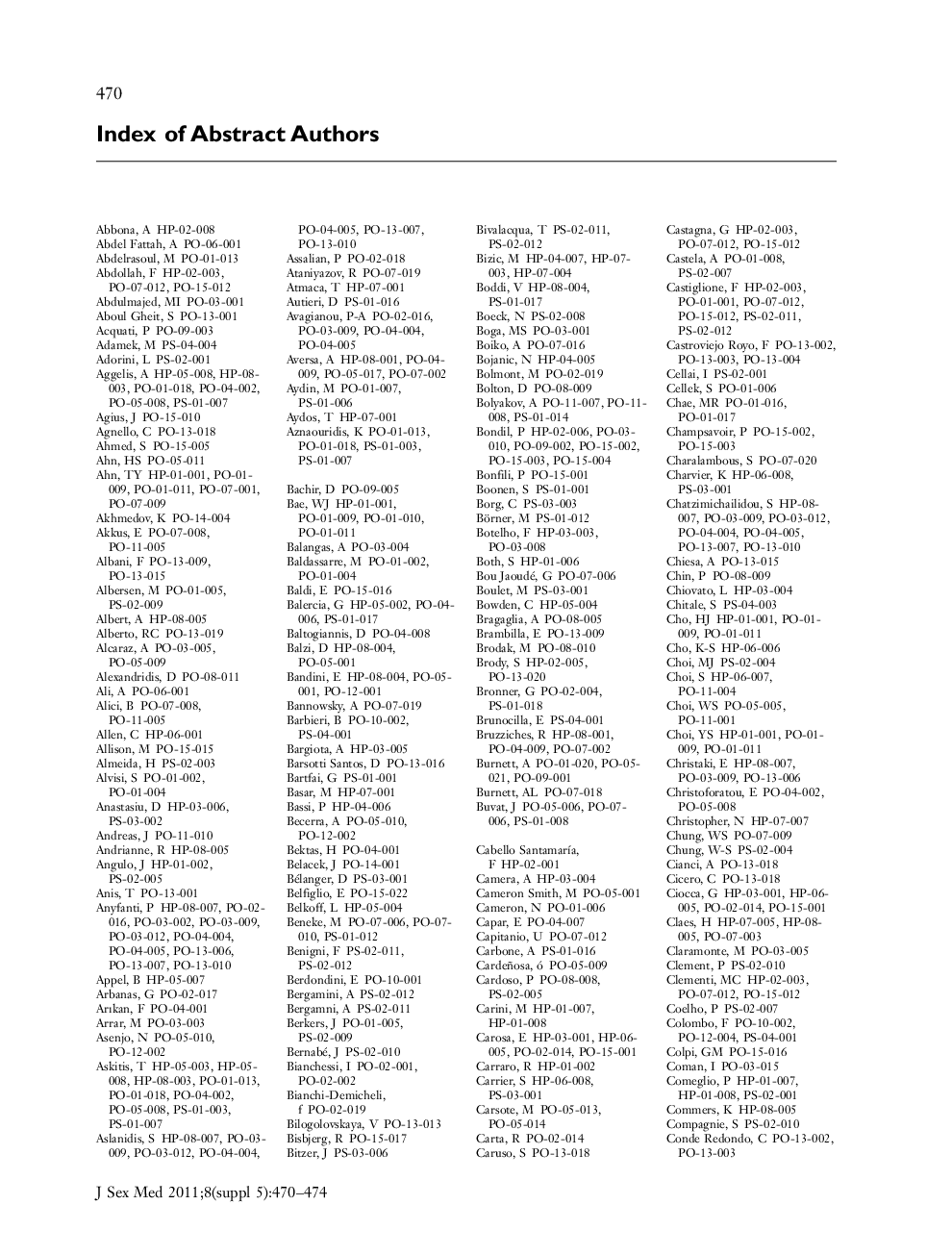 Index of Abstract Authors