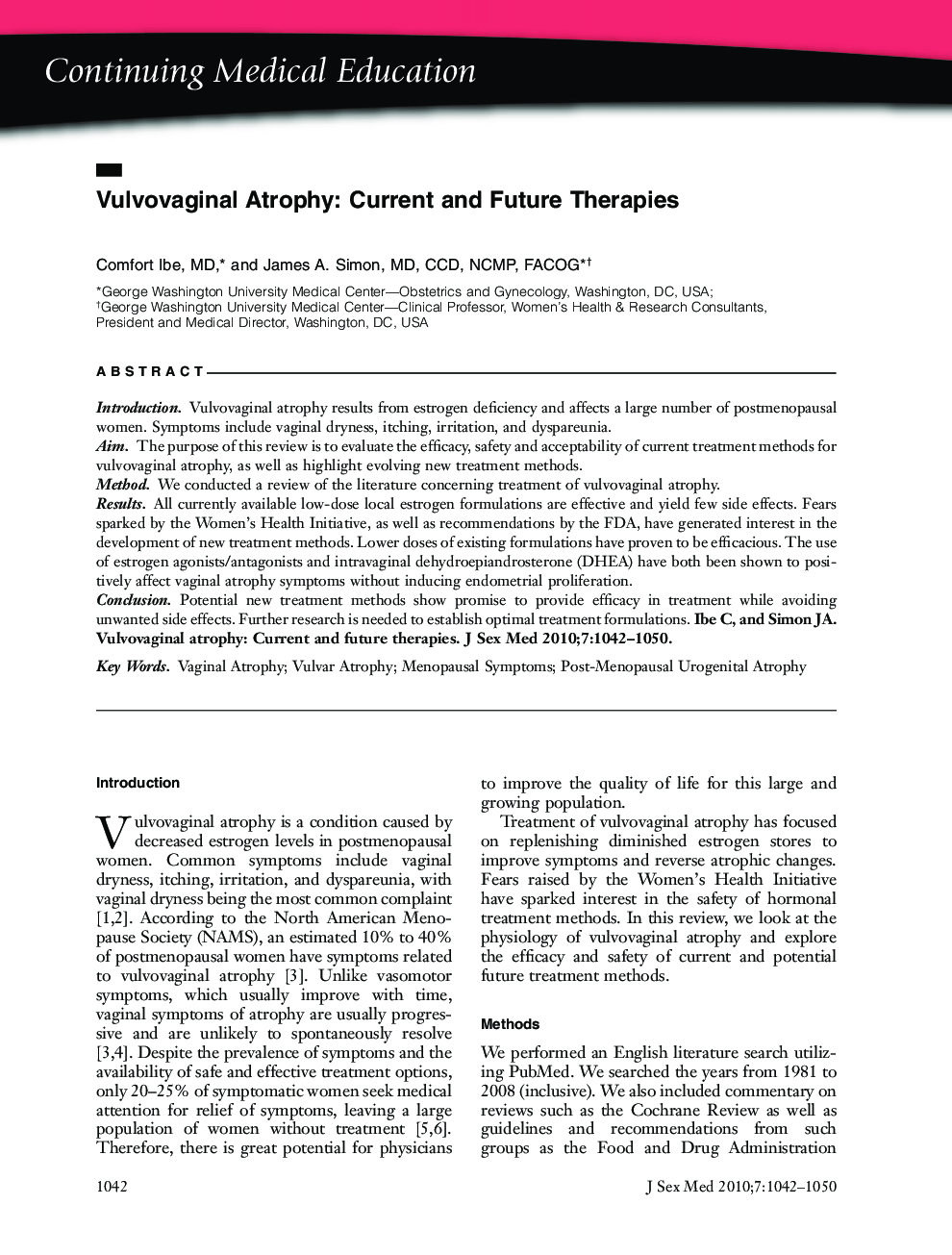 Continuing Medical Education: Vulvovaginal Atrophy: Current and Future Therapies (CME)