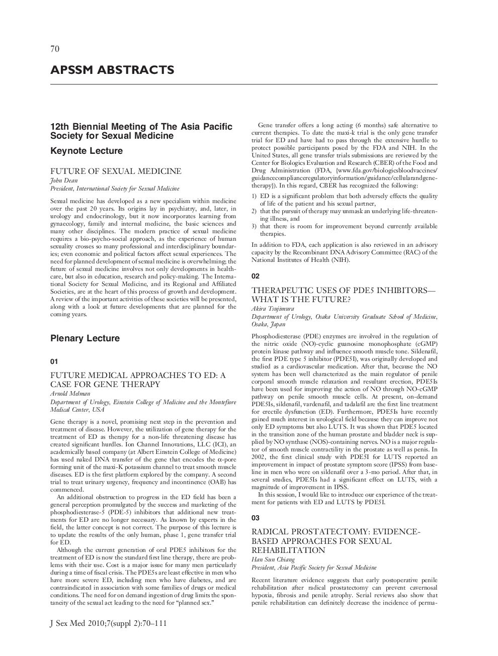 APSSM ABSTRACTS