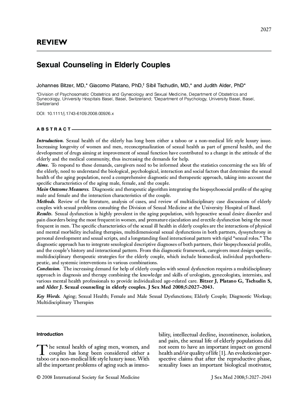 Sexual Counseling in Elderly Couples
