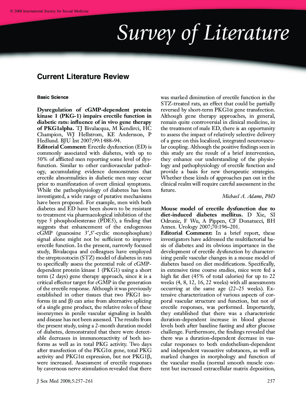 Survey of Literature: Current Literature Review