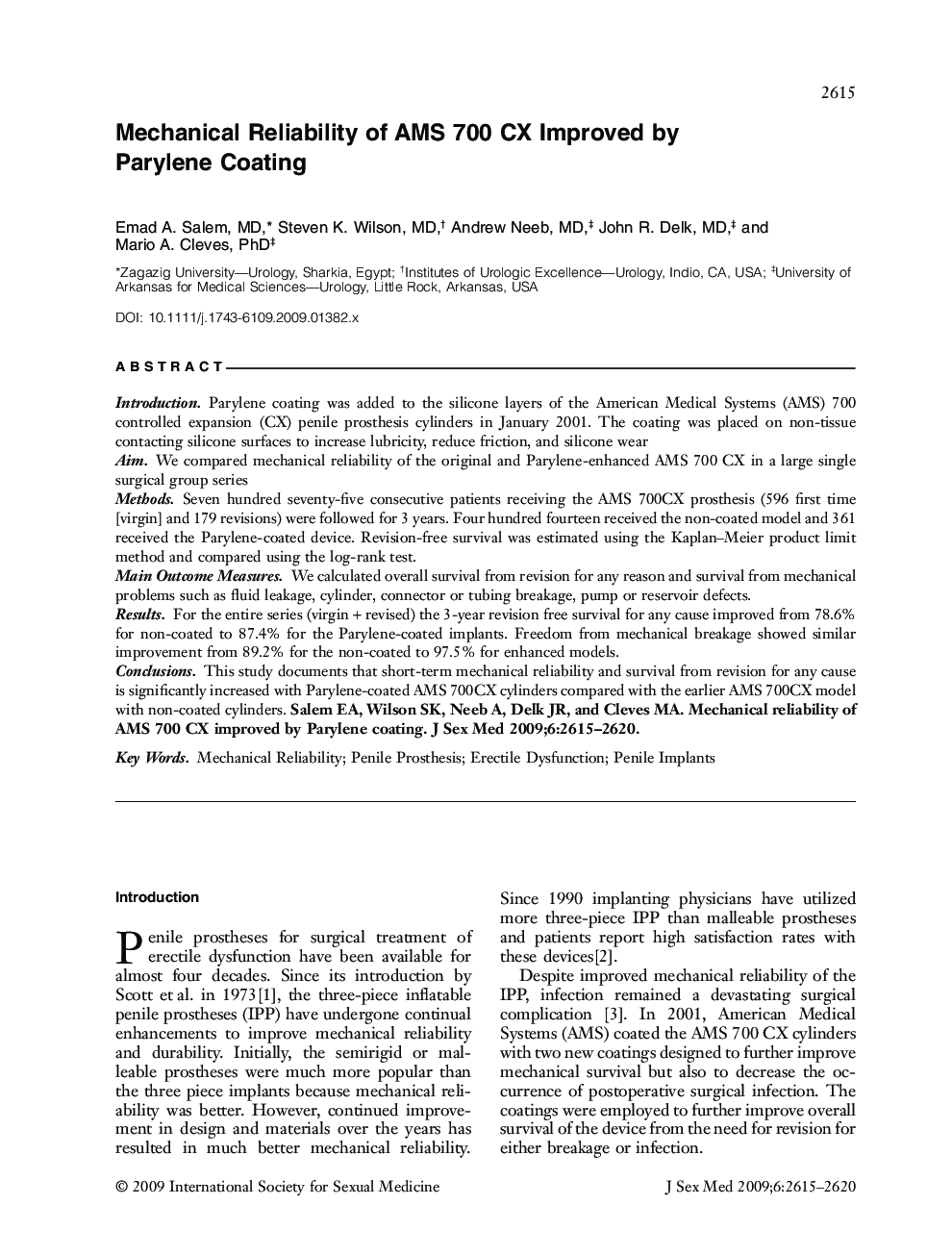 Mechanical Reliability of AMS 700 CX Improved by Parylene Coating