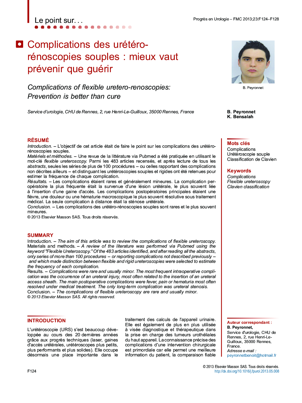 Complications des urétéro-rénoscopies souples : mieux vaut prévenir que guérir