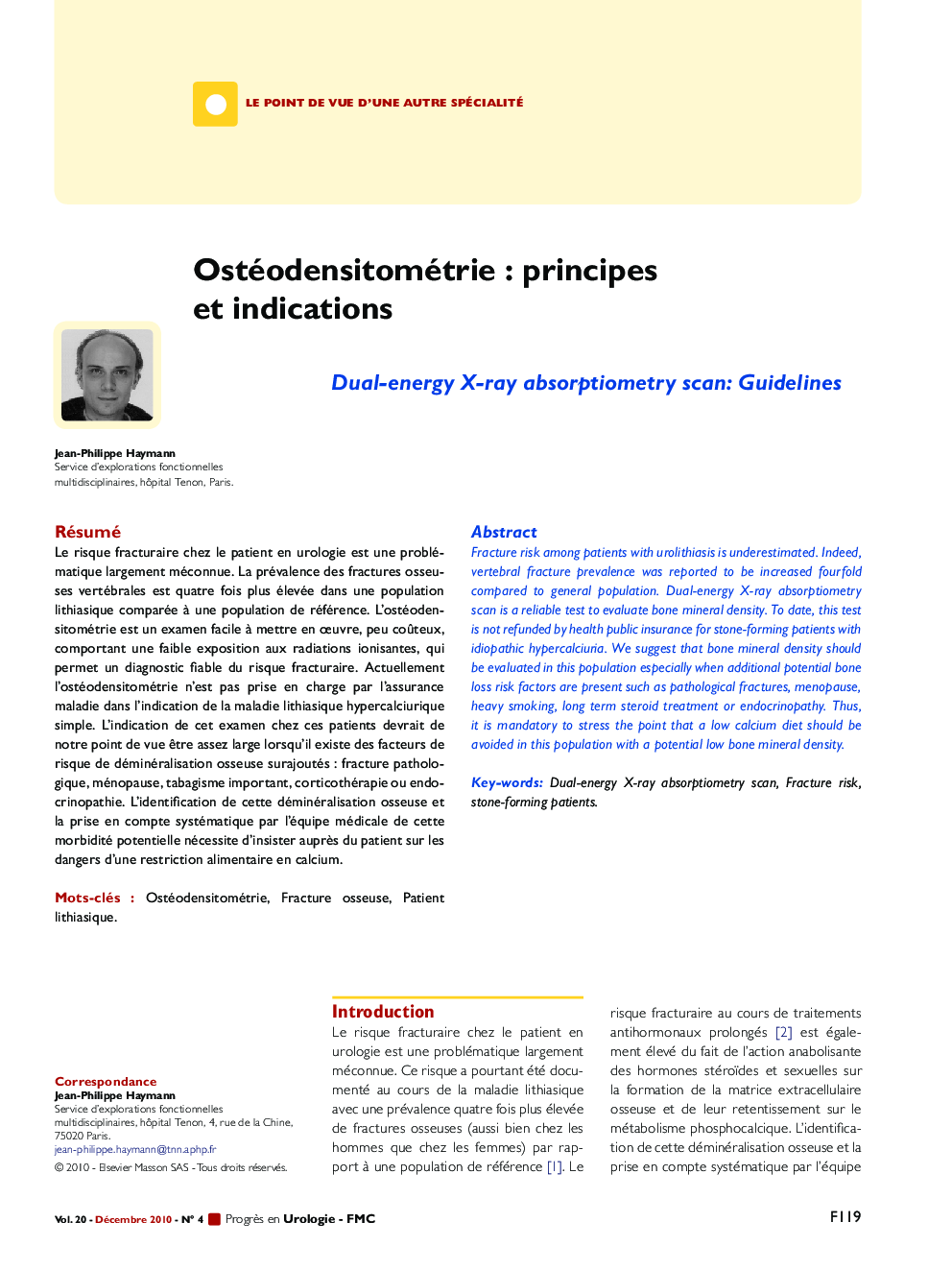 Ostéodensitométrie : principes et indications